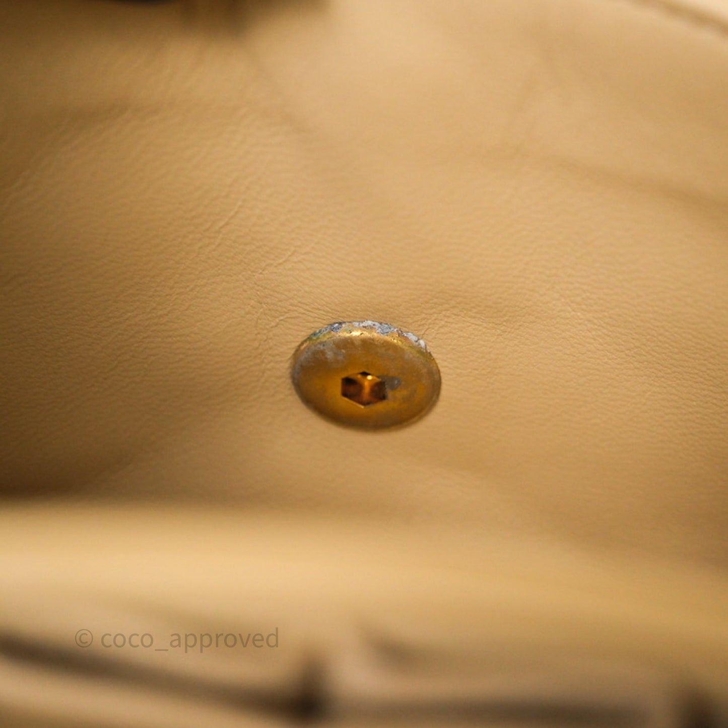 Chanel Vintage Small Classic Flap Beige Lambskin 24K Gold Hardware