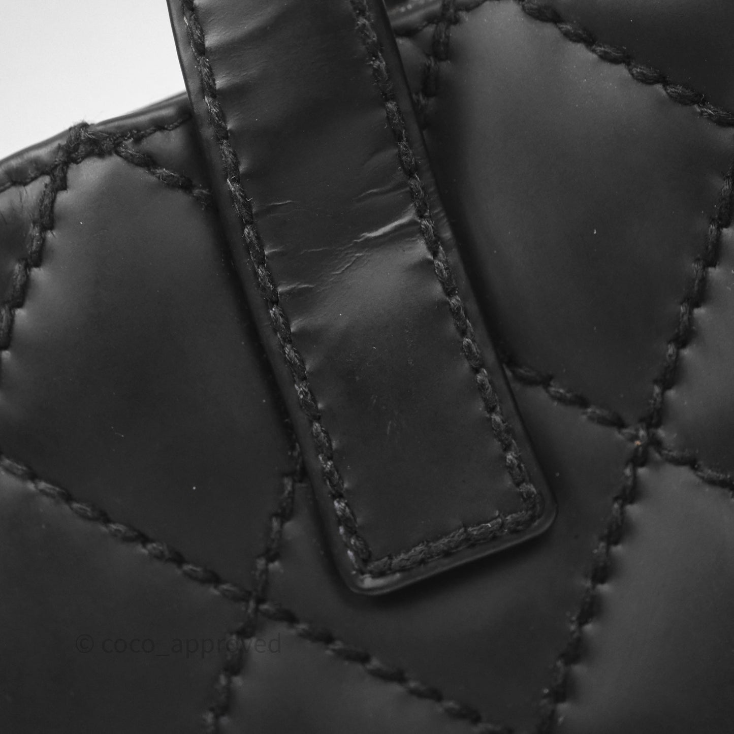 Chanel Vintage Quilted CC Tote Bag Matte Black Calfskin Gold Hardware