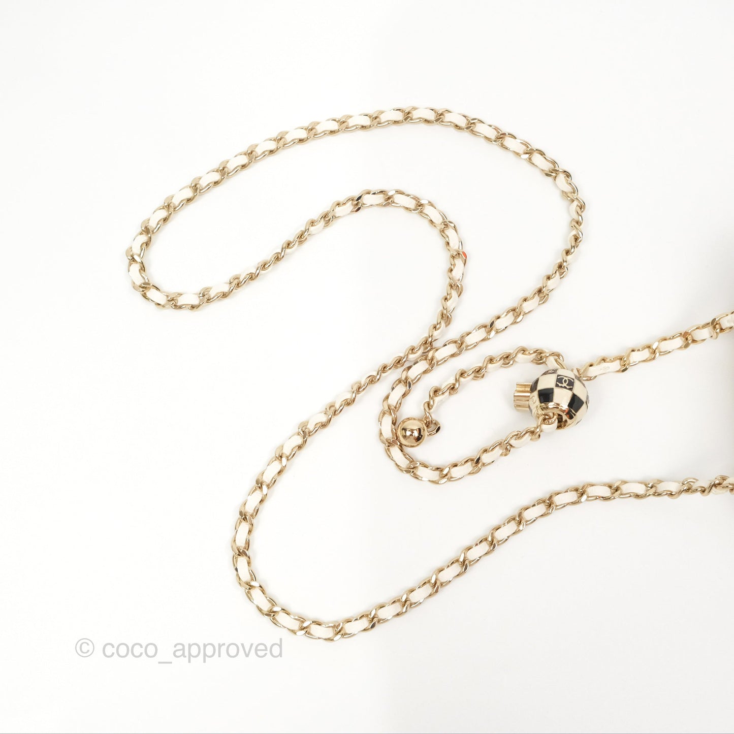 Chanel Mini Ball Crush Vanity With Chain White Lambskin Gold Hardware