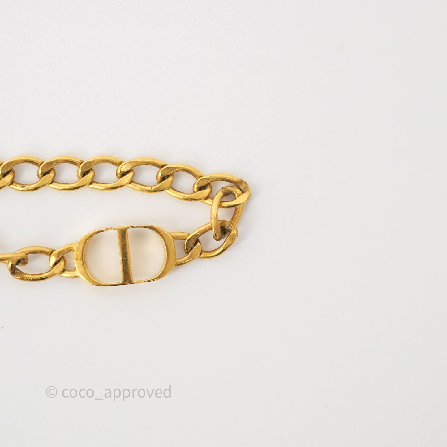 Dior Petit CD Chain Bracelet Antique Gold Tone