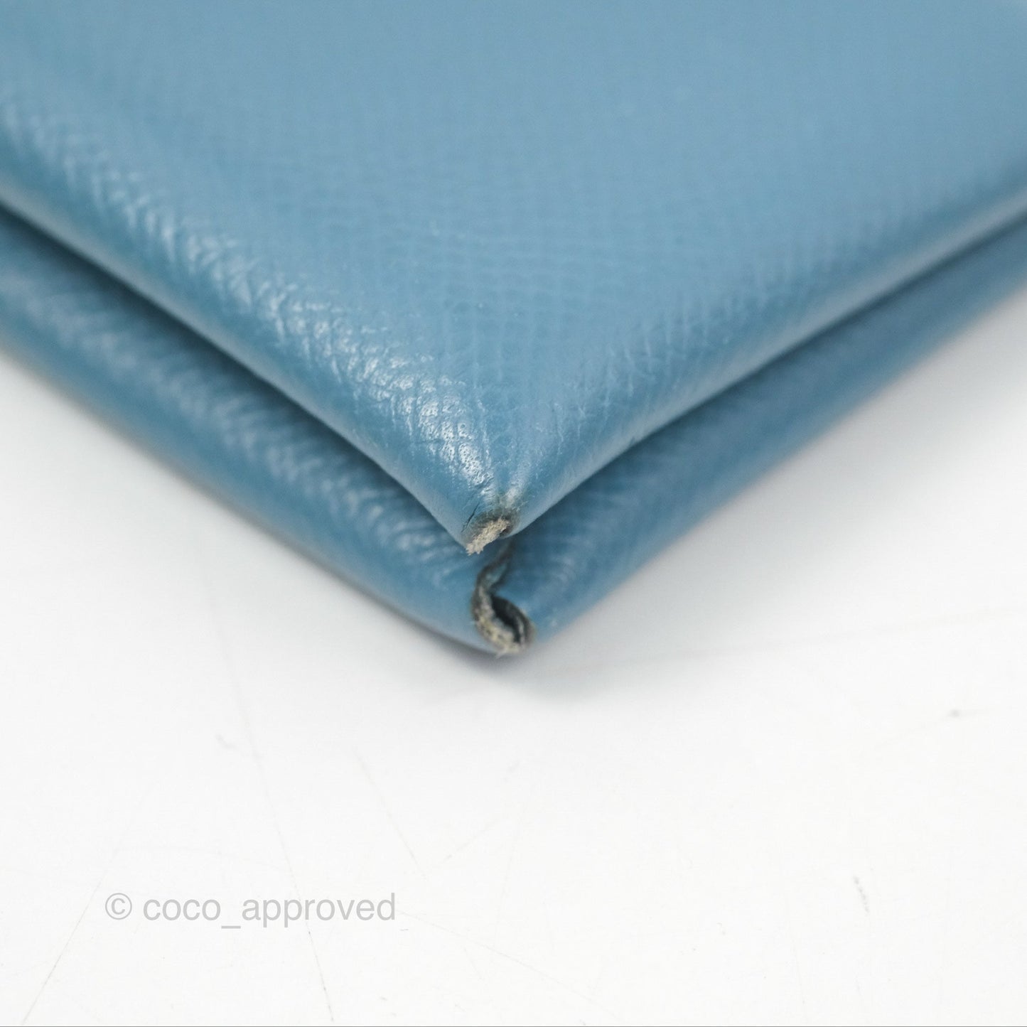 Hermès Calvi Card Holder Blue Epsom