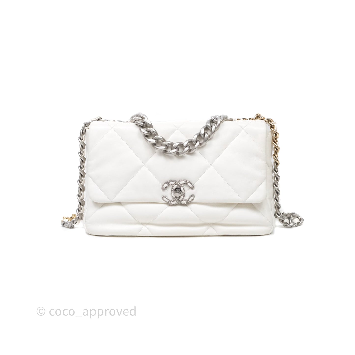 Chanel 19 Medium White Mixed Hardware