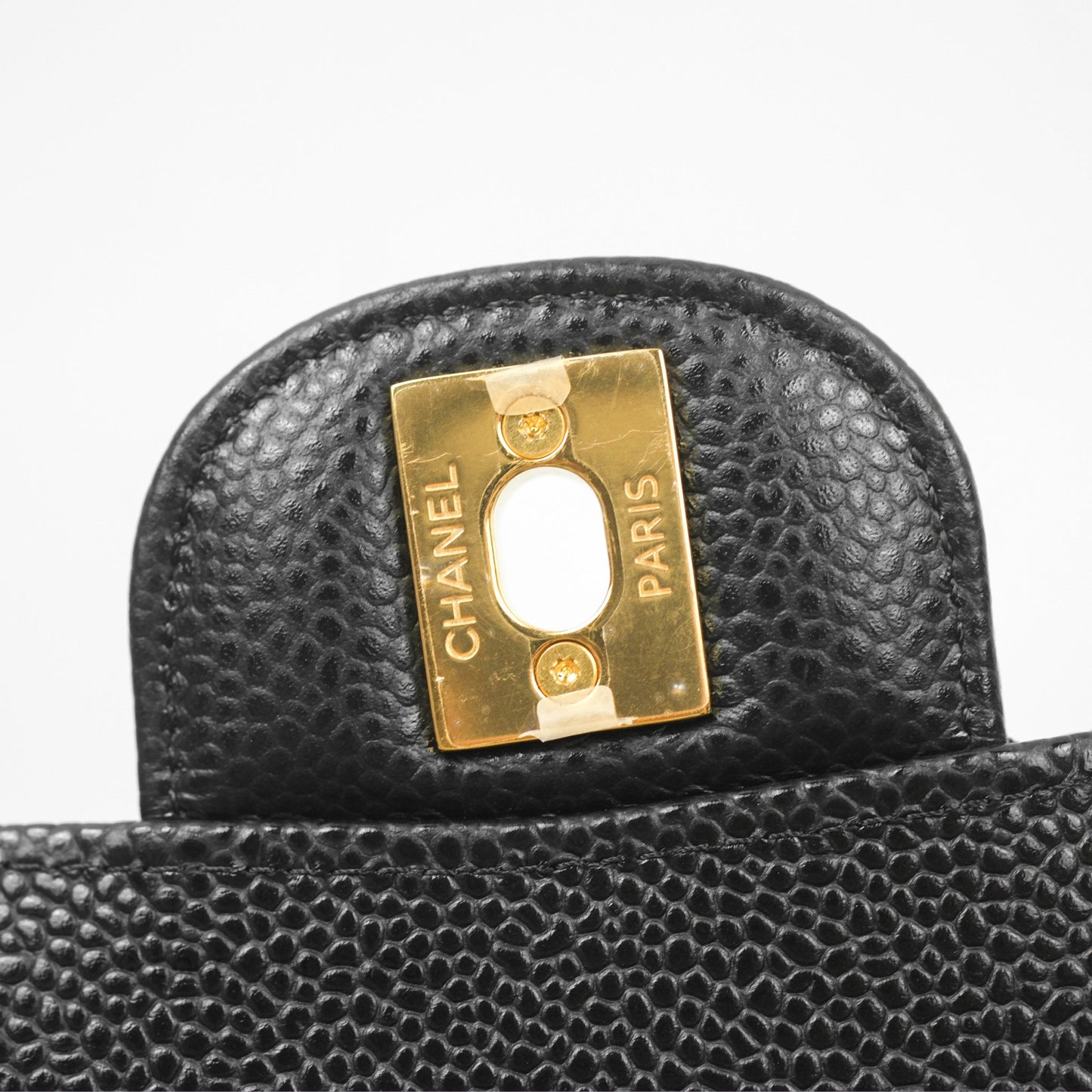 Chanel Classic M/L Medium Flap Quilted Black Caviar Gold Hardware