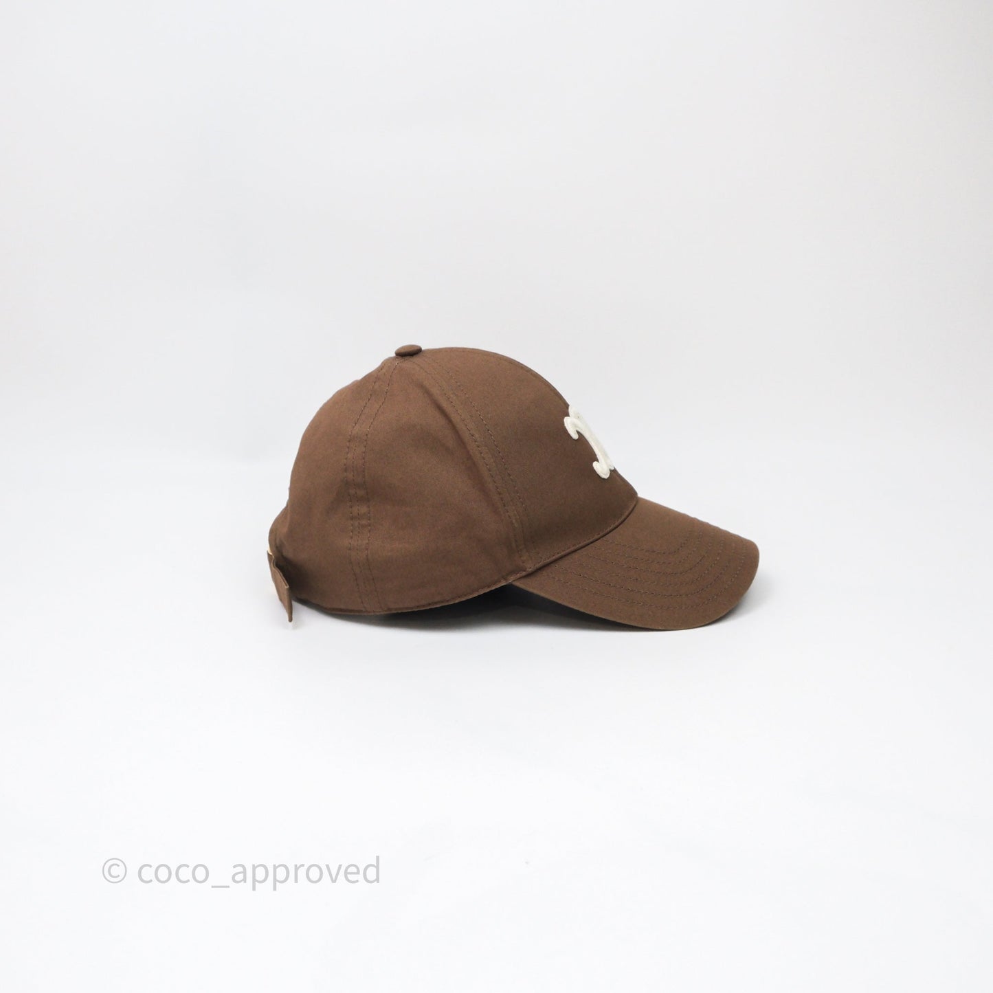 Celine Casquette Baseball Triomphe Cap Brown Size M
