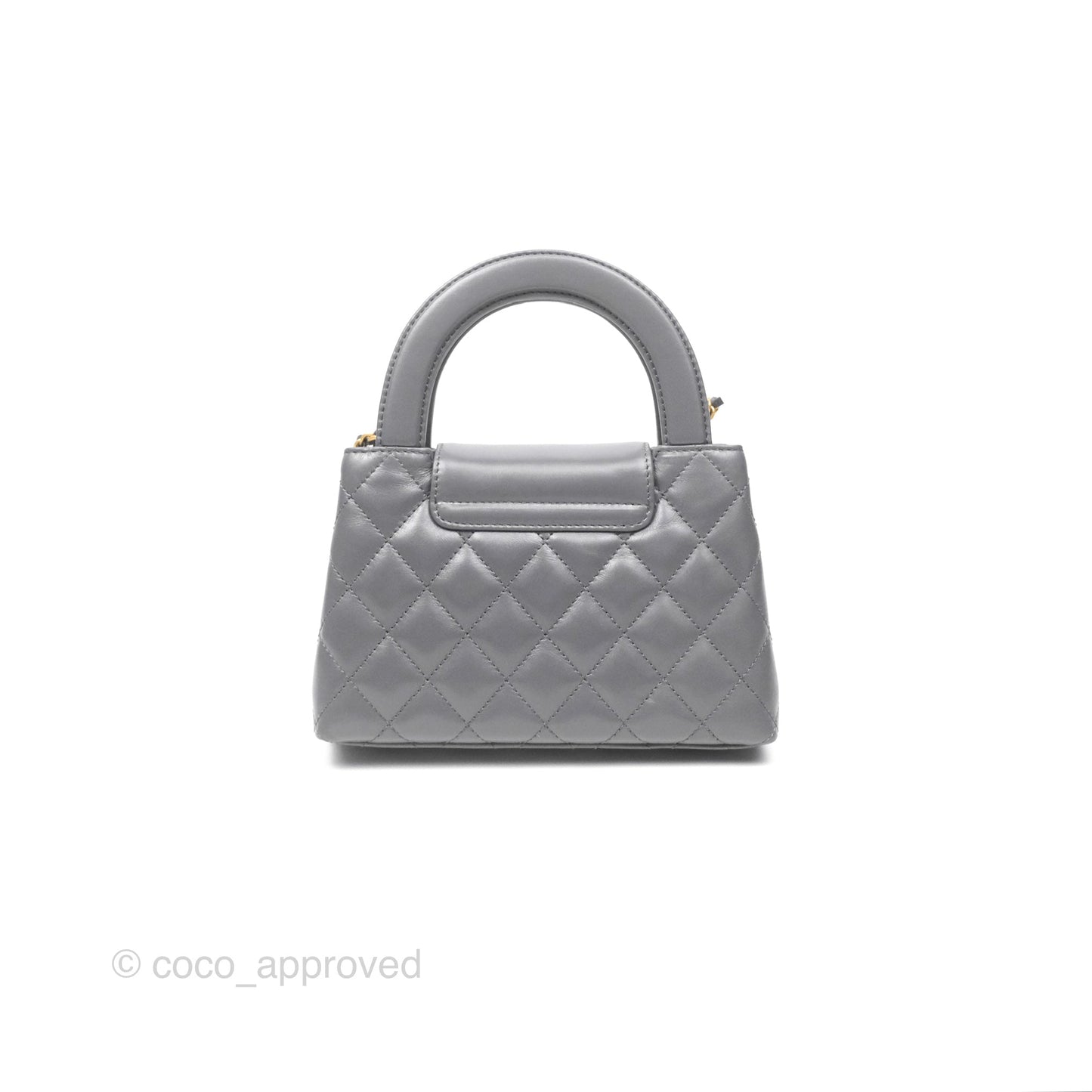 Chanel Kelly Bag Quilted Grey Shiny Calfskin Aged Gold Hardware