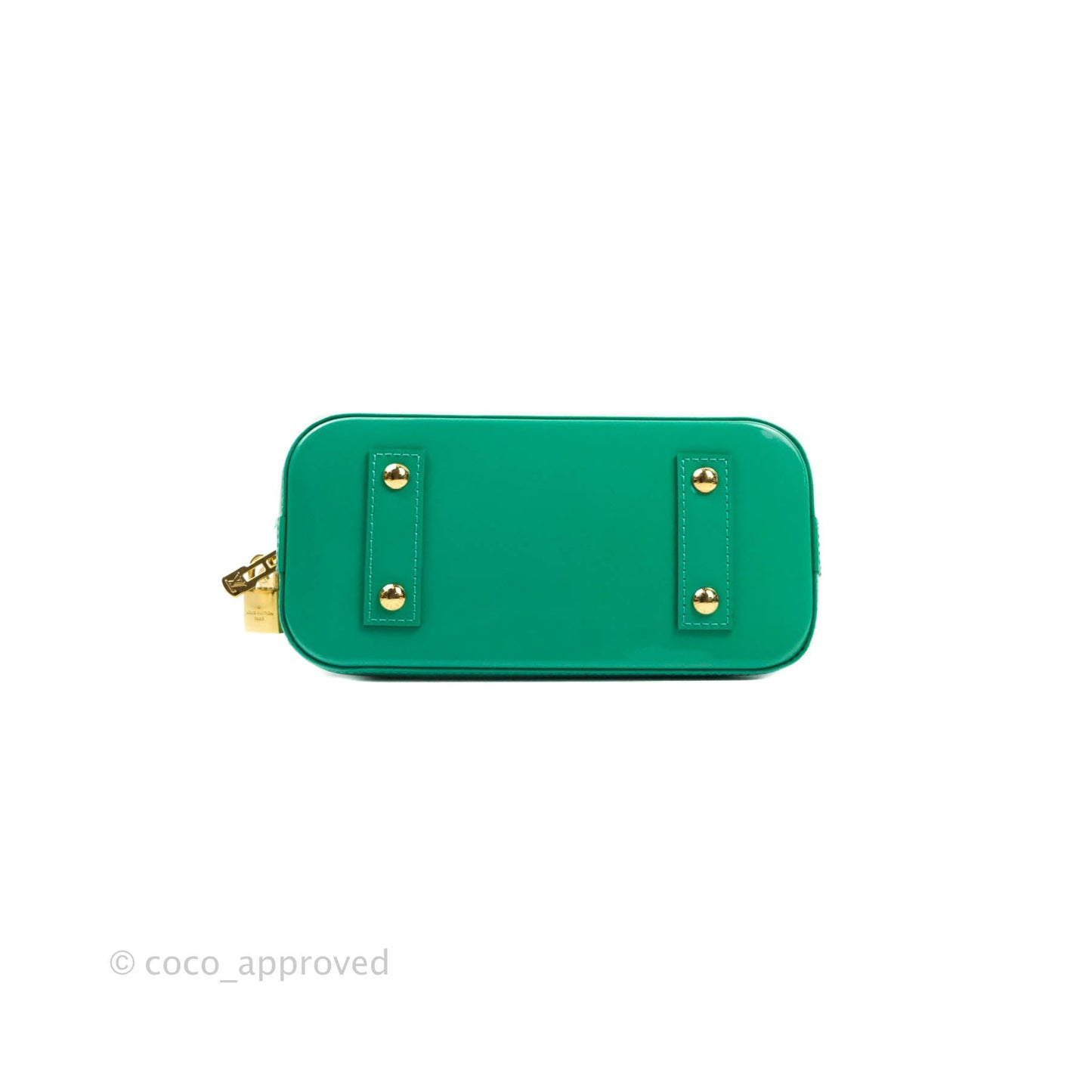 Louis Vuitton Alma BB Monogram Green Patent Gold Hardware