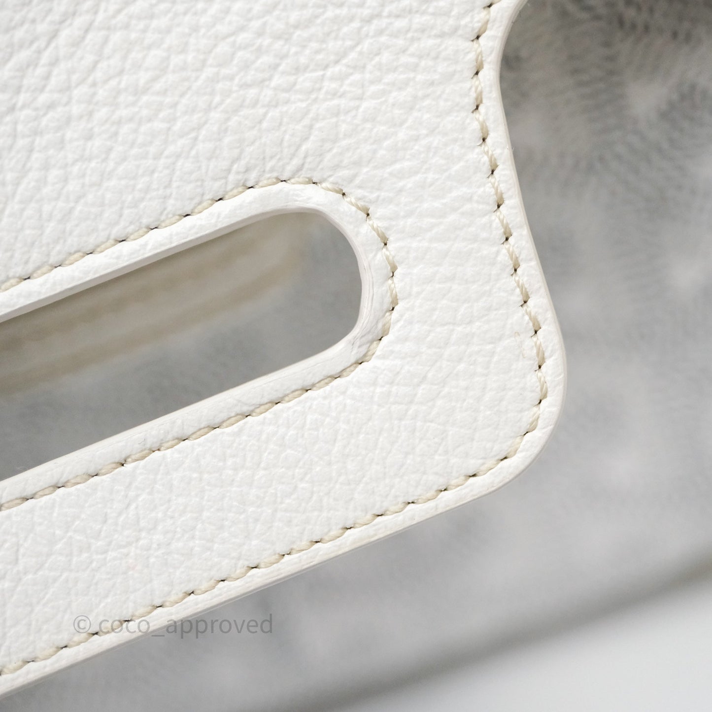 Goyard Saïgon Mini Bag Chevroches Calfskin White Silver Hardware