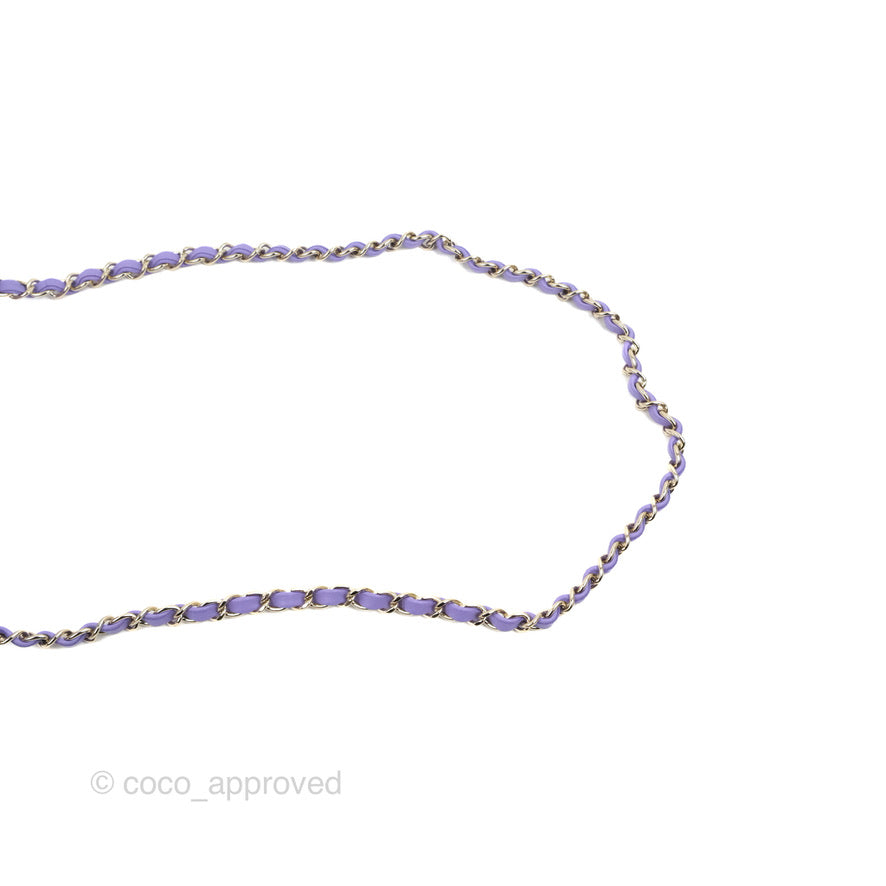 Chanel Mini Square Chevron Purple Lambskin Gold Hardware