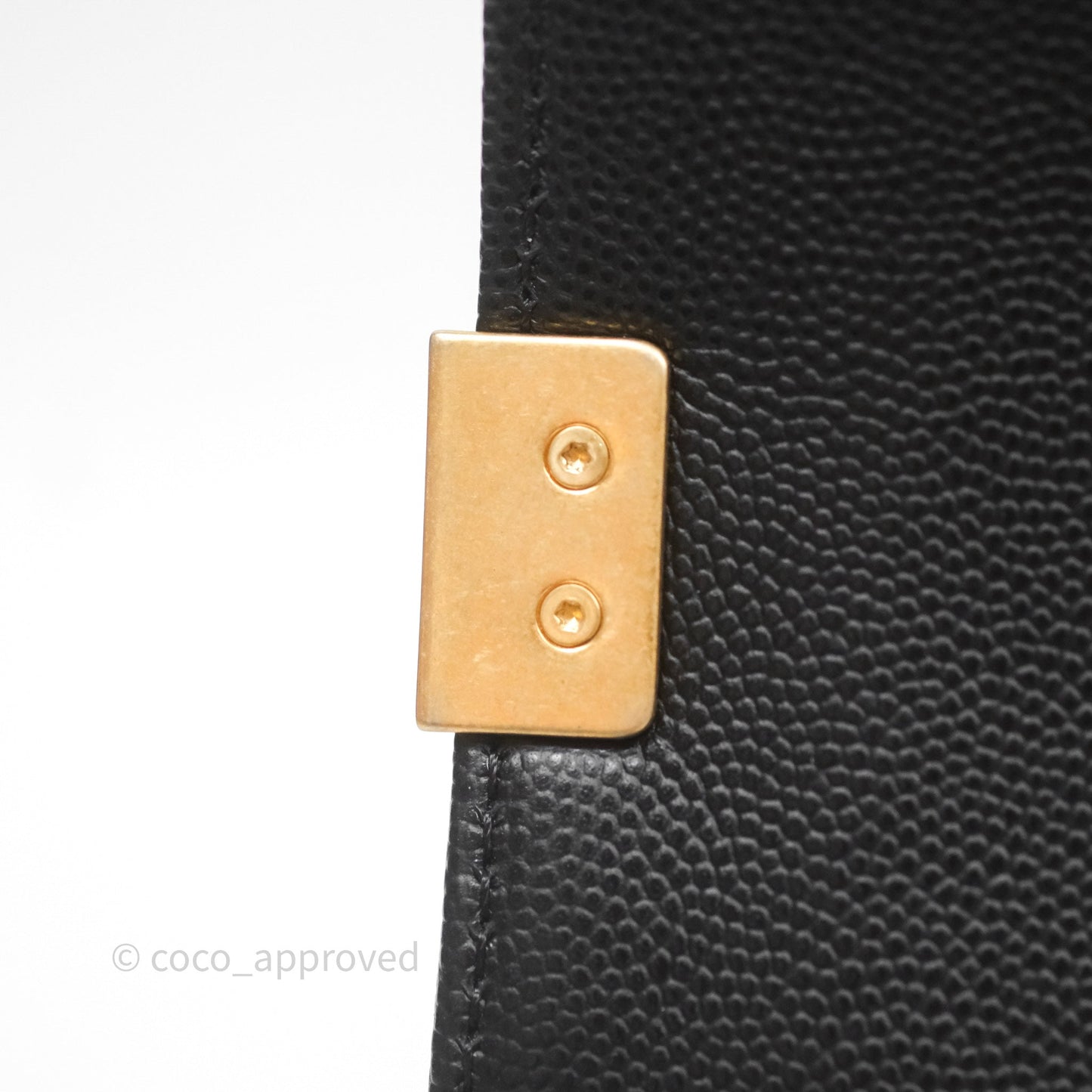 Chanel Medium Boy Quilted Black Caviar Aged Gold Hardware