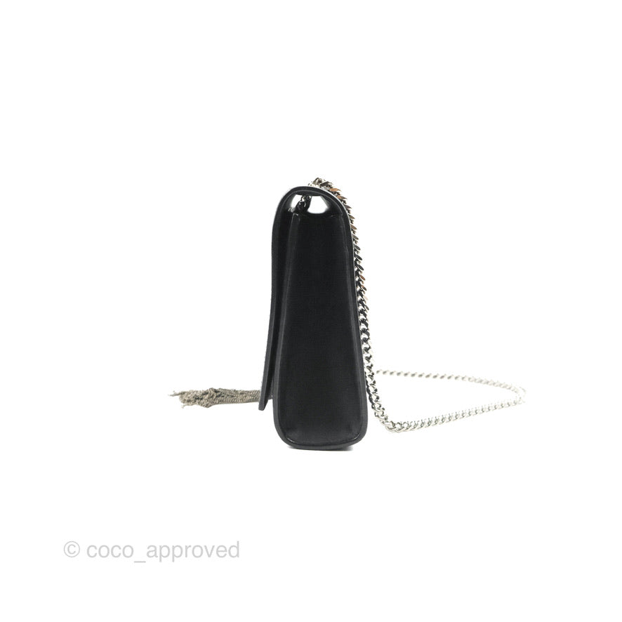Saint Laurent Medium Kate Tassel Chain Bag Black Smooth Calfskin Silver Hardware