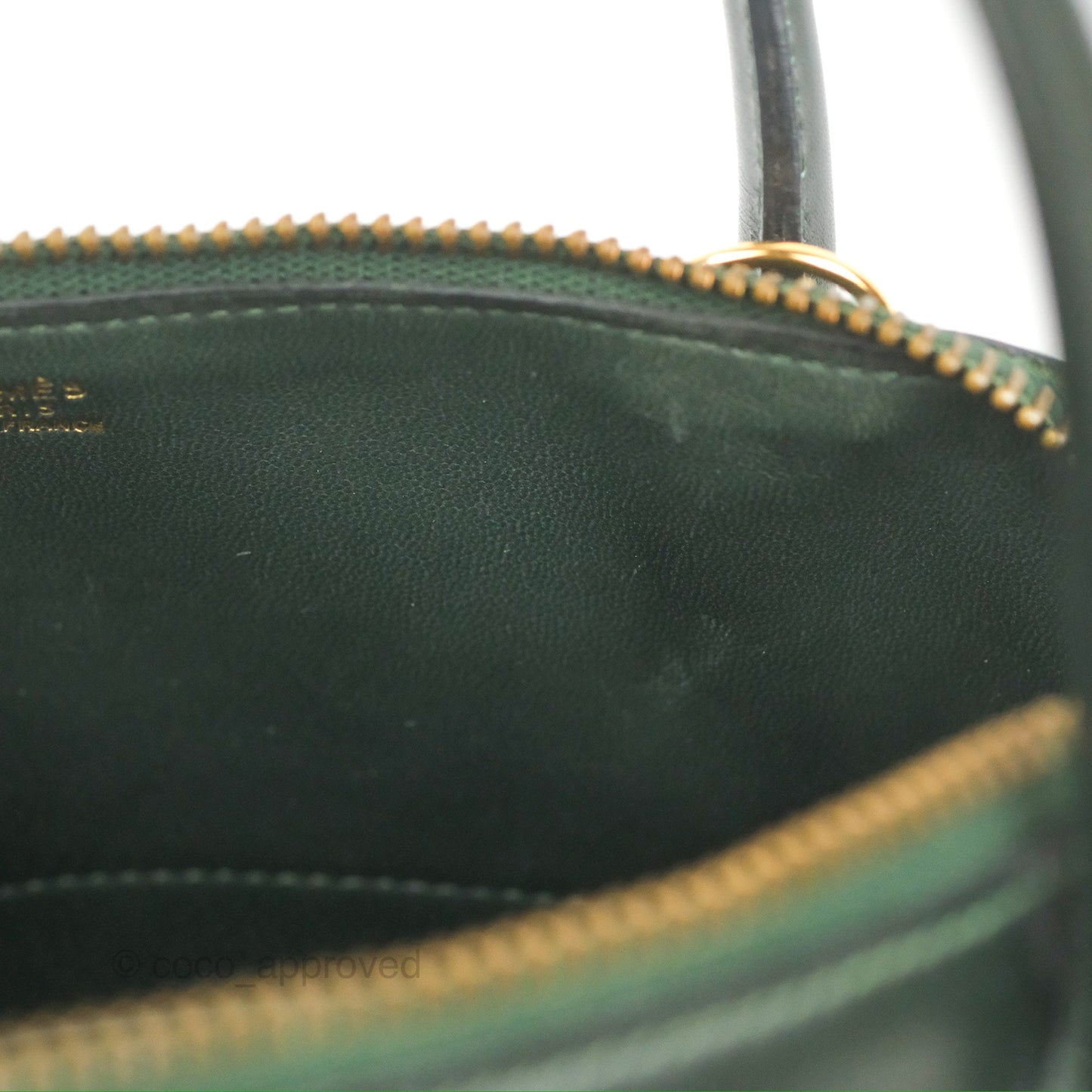 Hermès Vintage Bolide 27 Dark Green Box Leather Gold Hardware