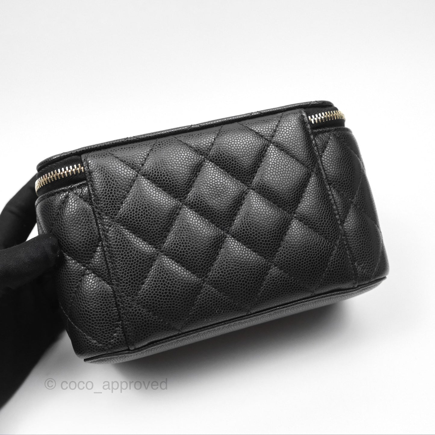 Chanel Vanity Rectangular With Chain Black Caviar Gold Hardware