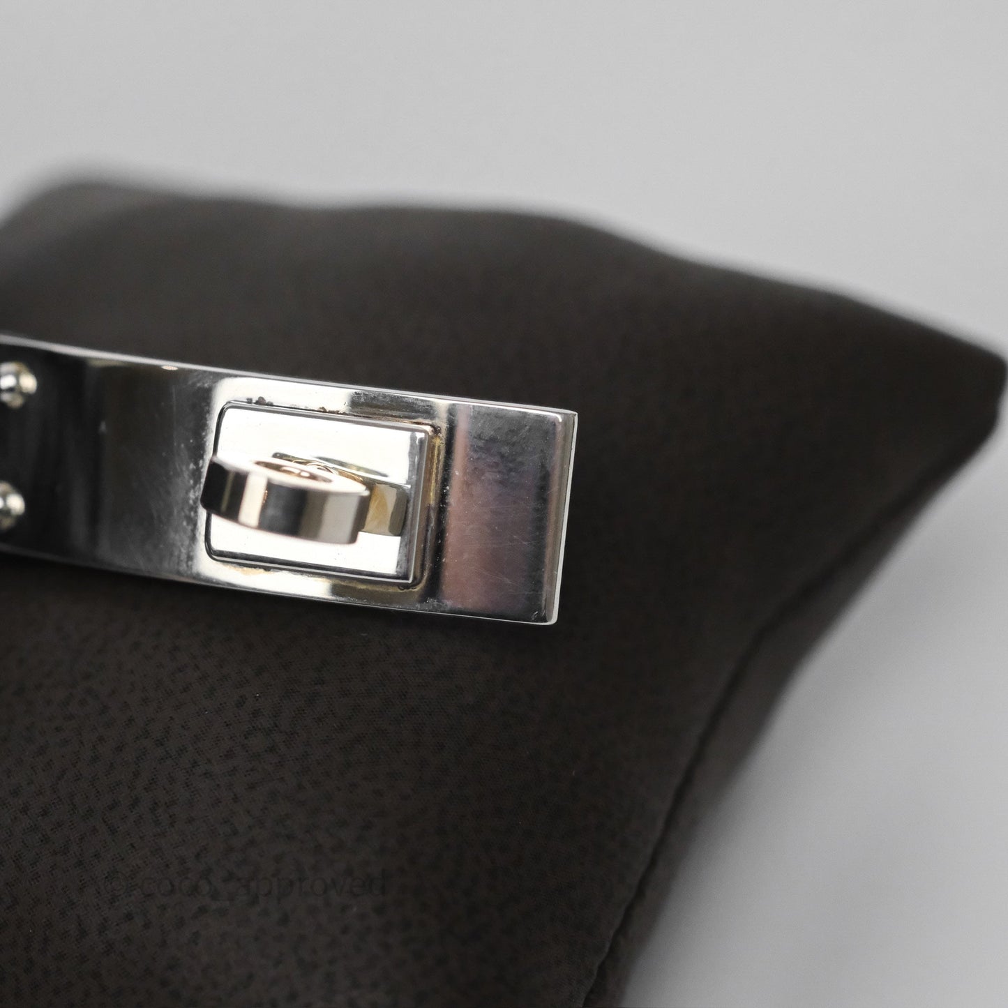 Hermes Kelly Gourmette GM Bracelet Silver Size ST