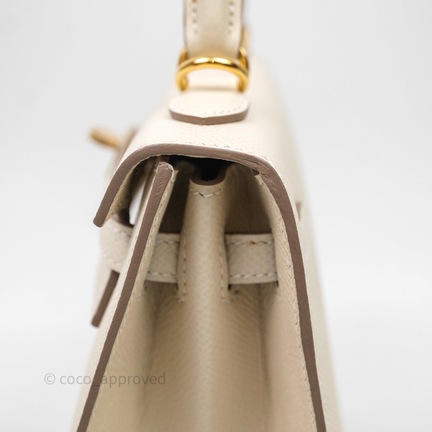 Hermes Kelly 25 Craie Epsom Gold Hardware