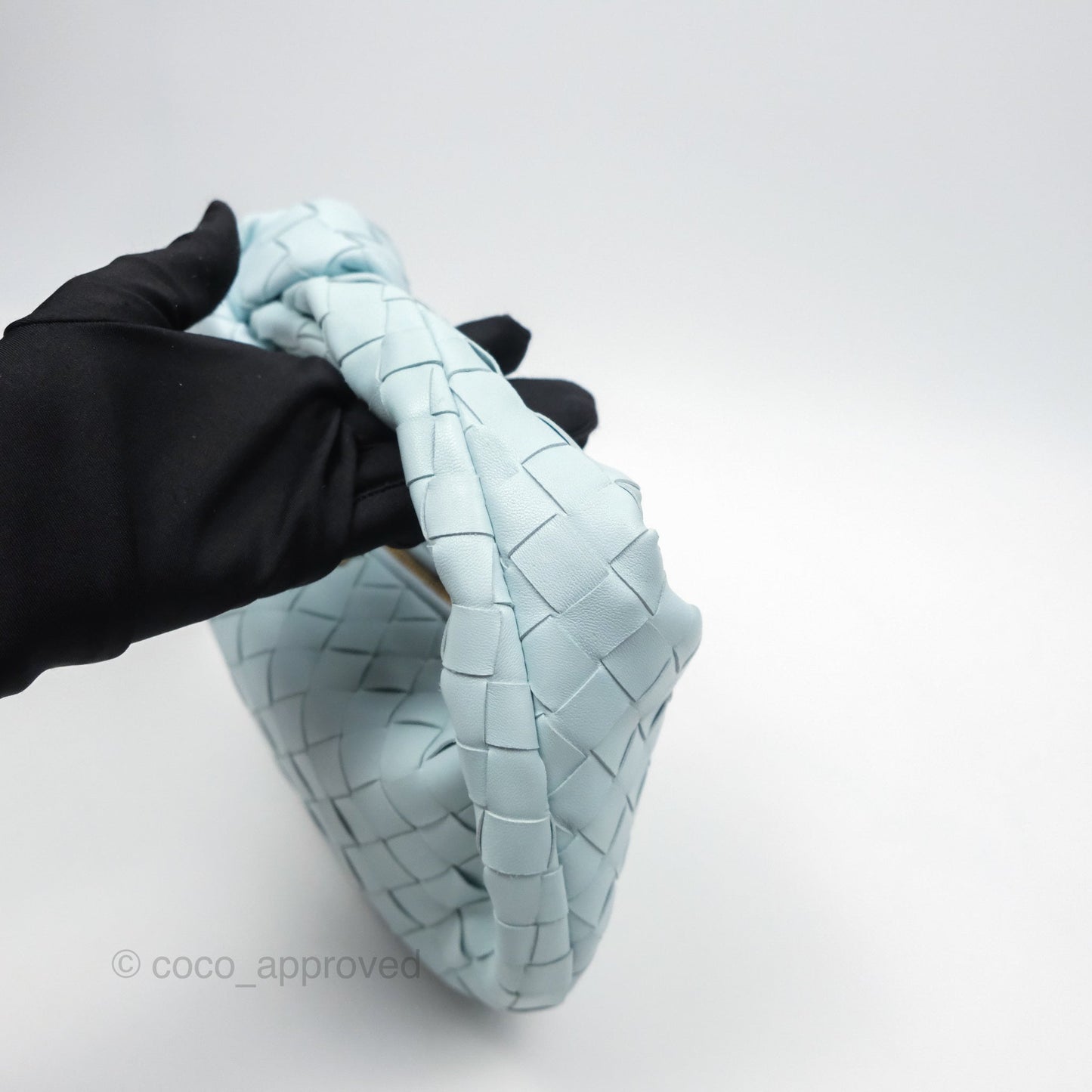 Bottega Veneta Mini Jodie Bag Teal Washed Intrecciato Lambskin