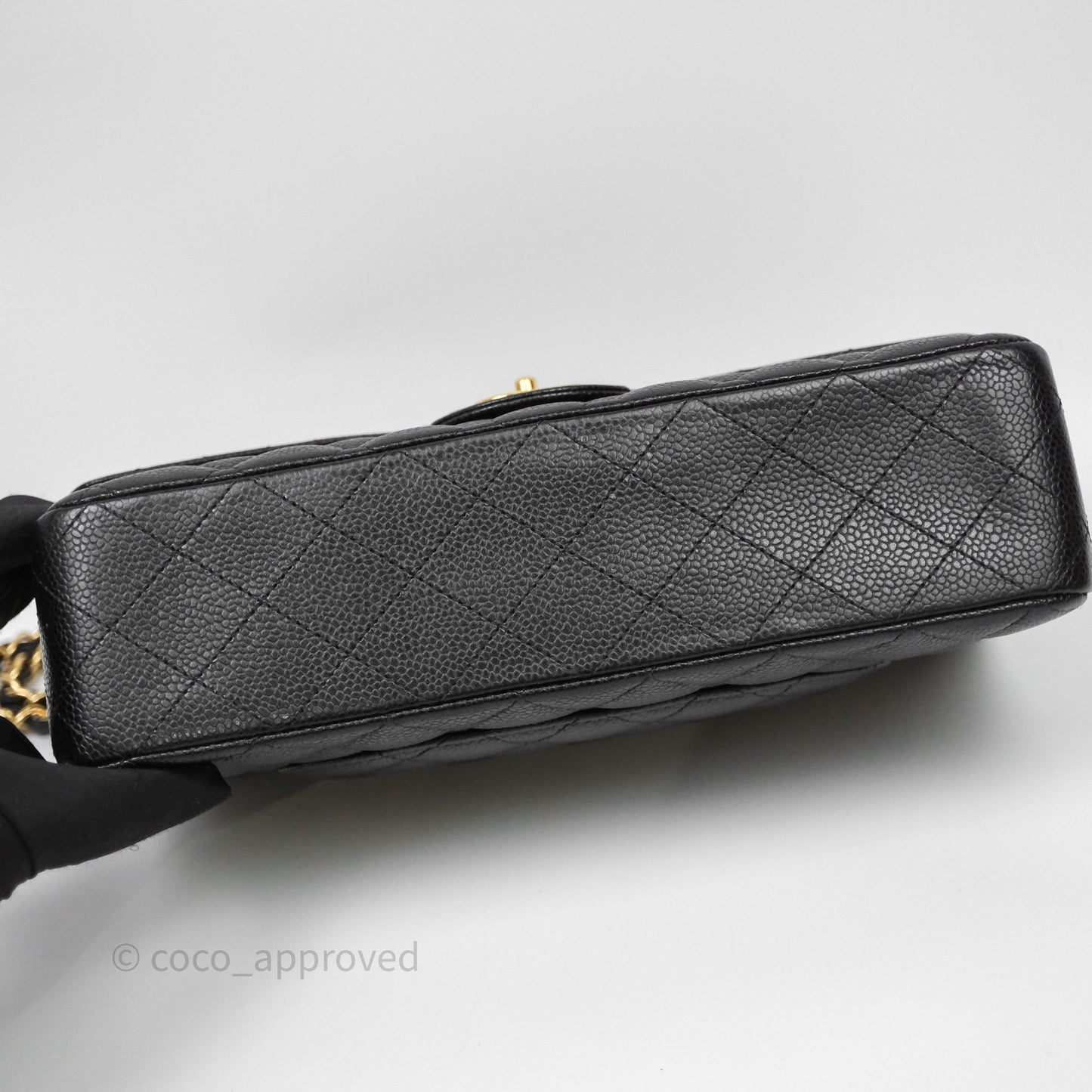 Chanel Classic M/L Medium Flap Quilted Black Caviar Gold Hardware