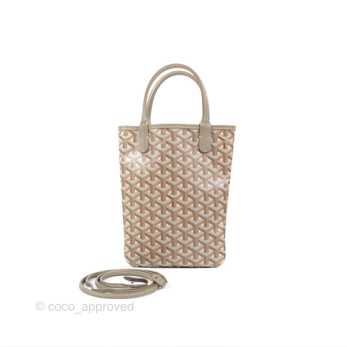 Goyard Poitiers Goyardine Claire-Voie Grege Canvas Rose Poudre