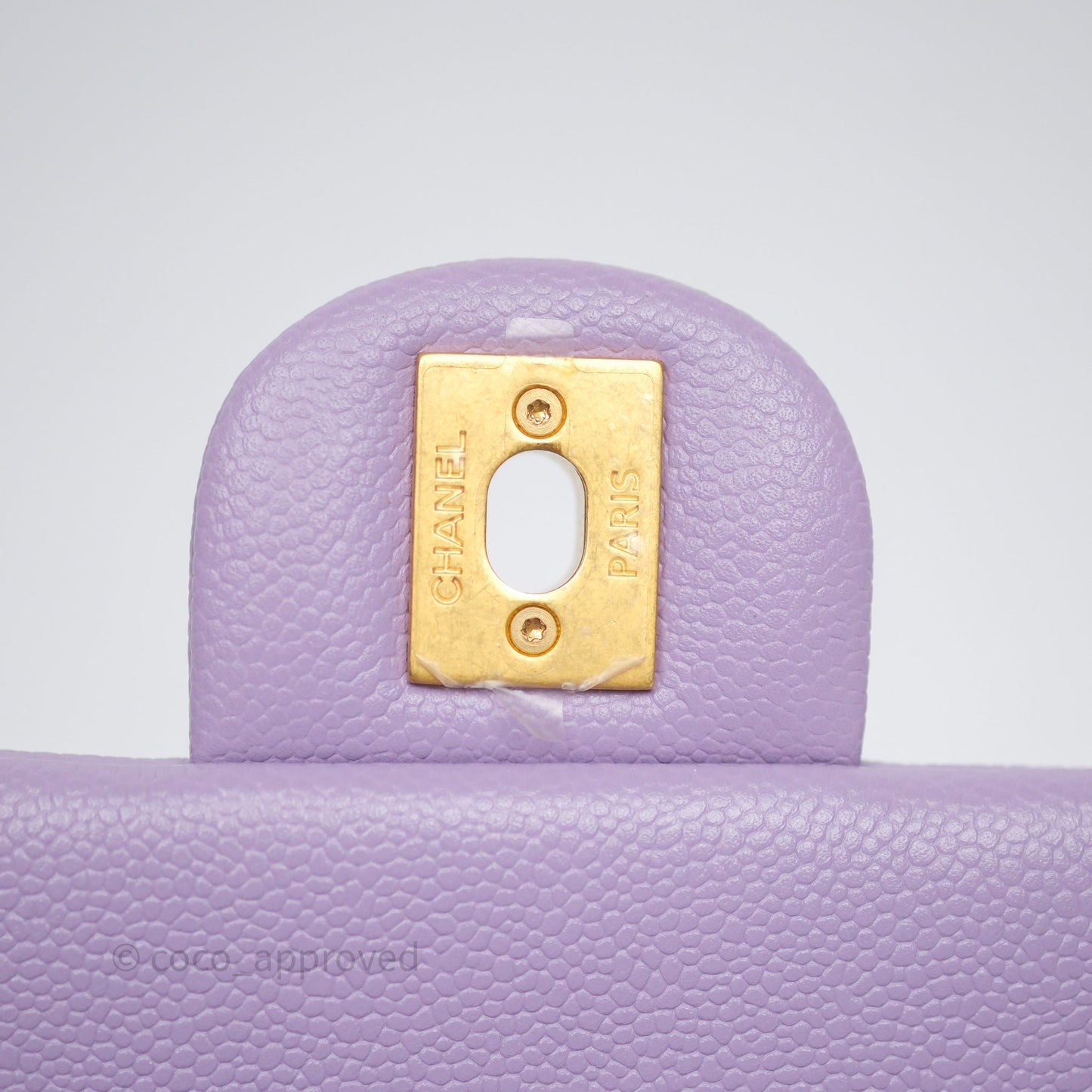 Chanel Heart Crush Mini Flap Bag Lilac Purple Caviar Aged Gold Hardware