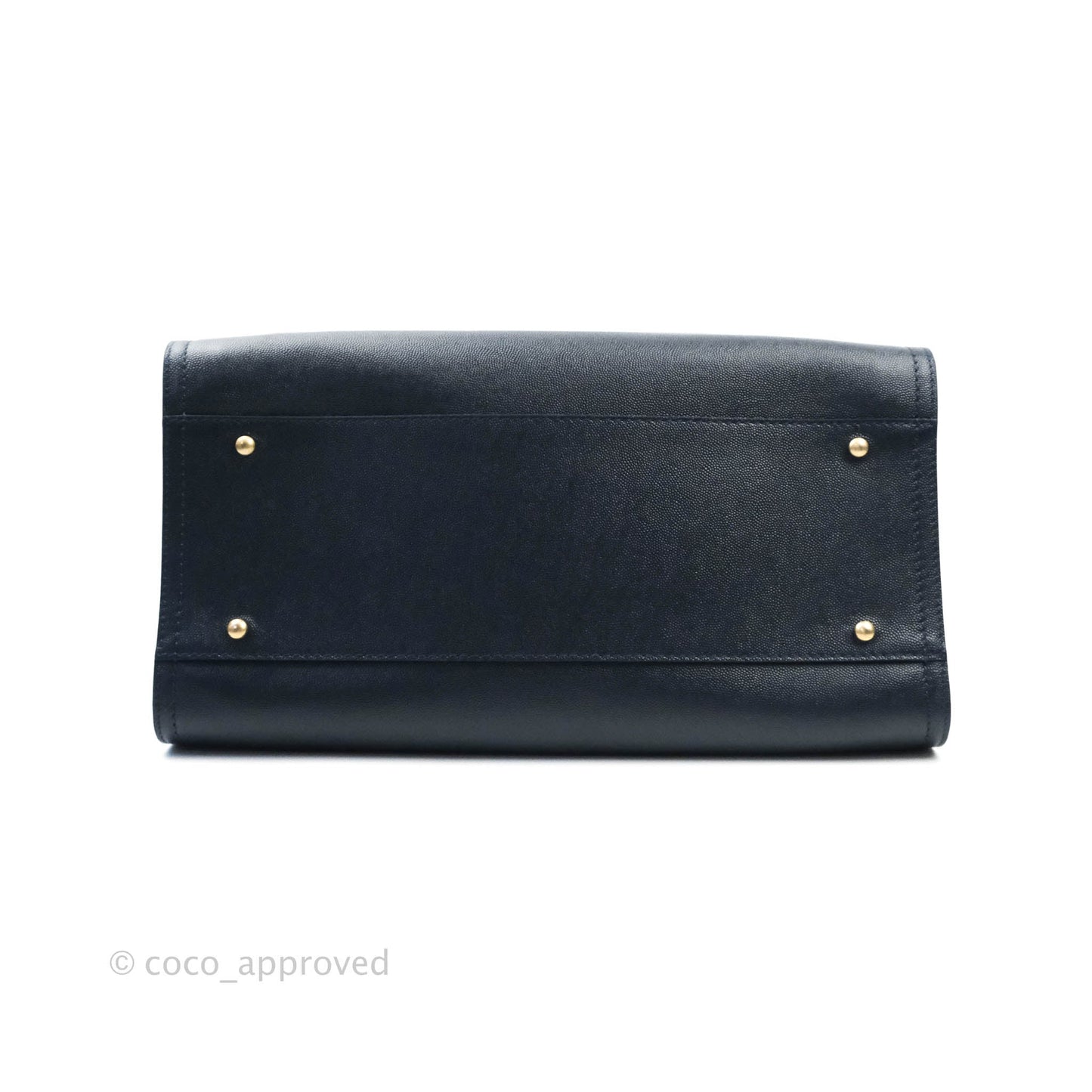 Chanel Medium Studded Navy Caviar Deauville Shopping Bag Aged Gold Hardware