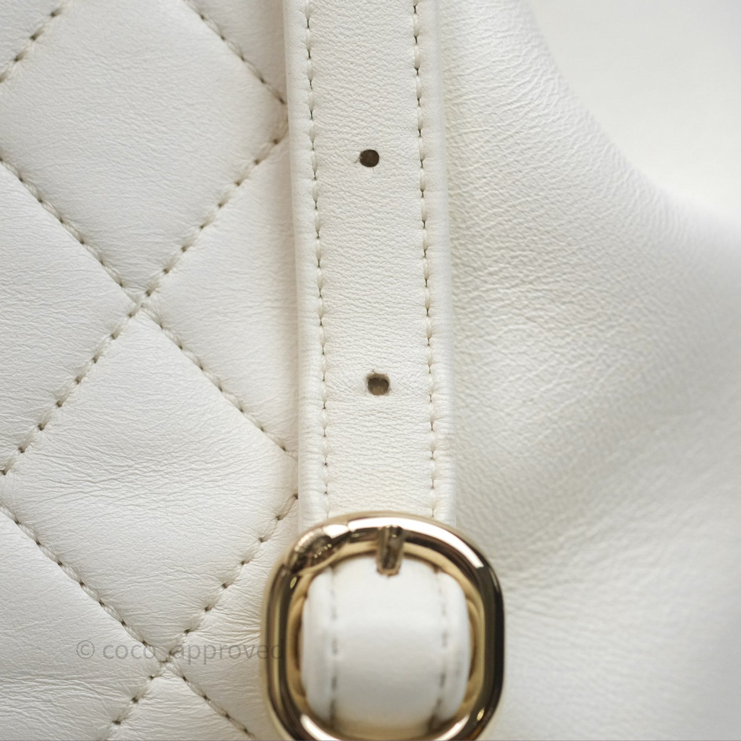 Chanel Quilted Small Duma Drawstring Backpack White Calfskin Gold Hardware