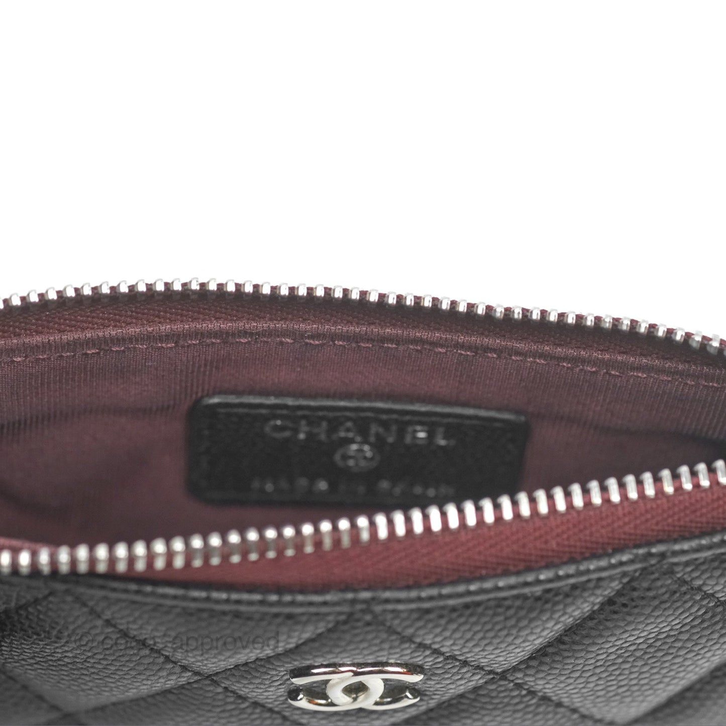 Chanel Quilted Mini O Case Black Caviar Silver Hardware