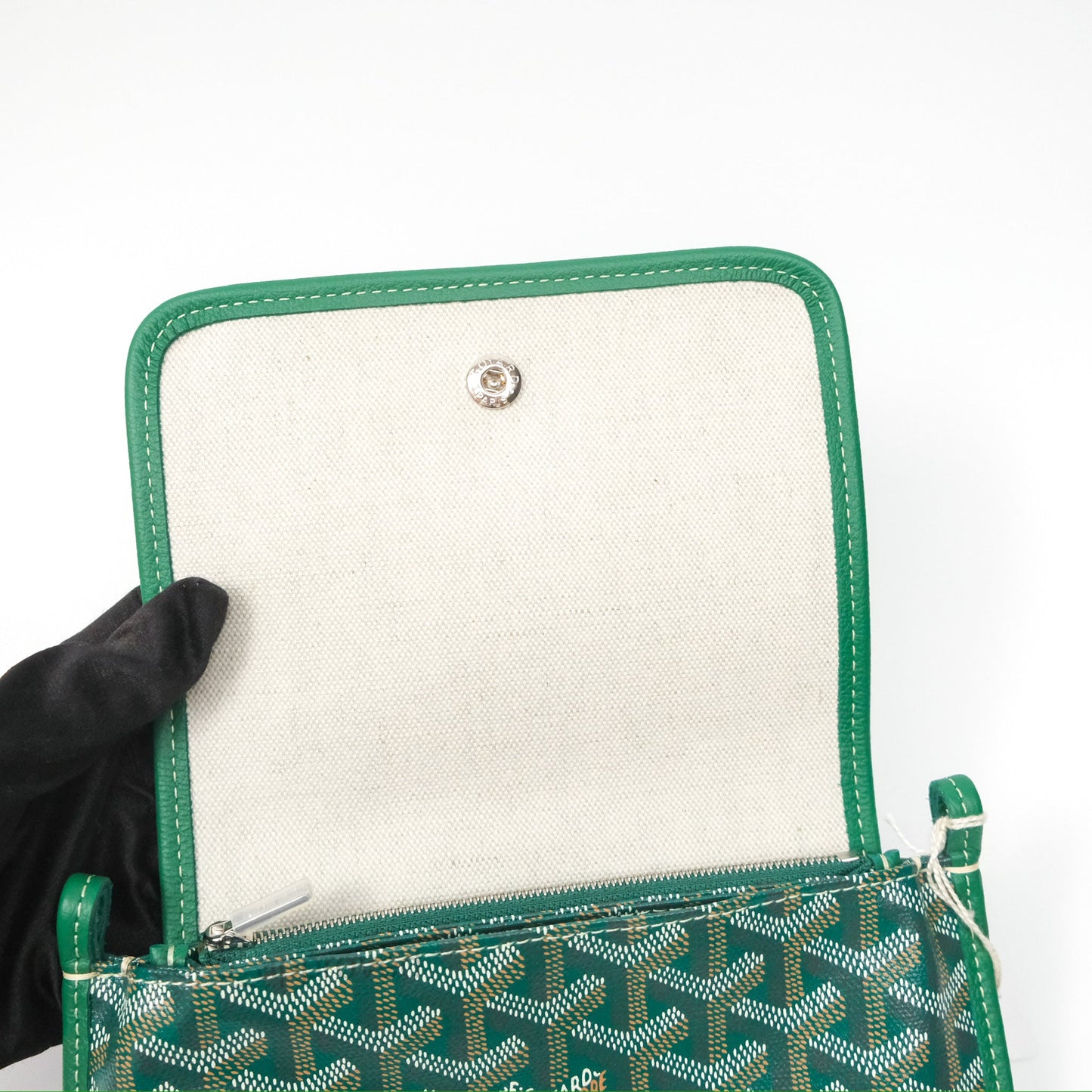 Goyard Plumet Pocket Wallet Green Goyardine Canvas
