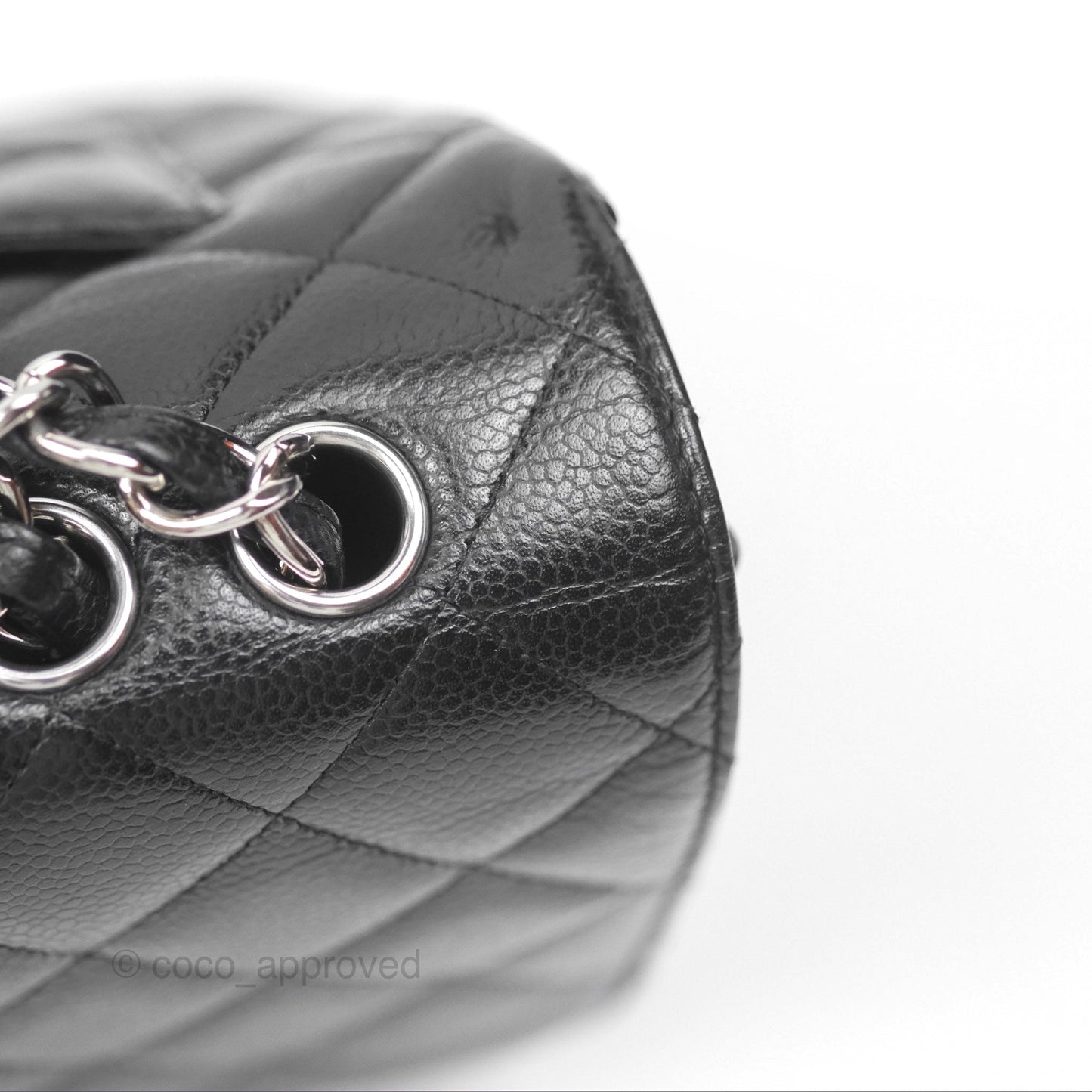 Chanel Jumbo Single Flap Black Caviar Silver Hardware⁣⁣