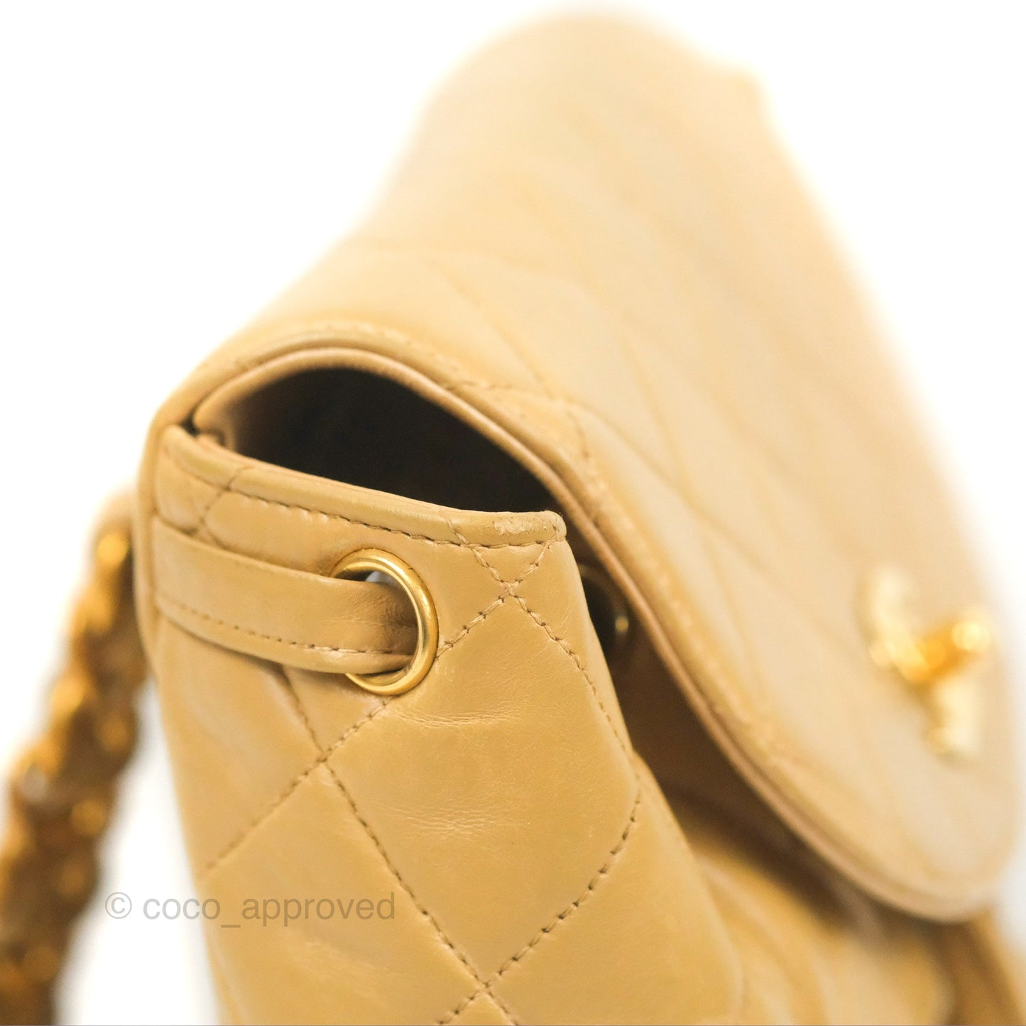 Chanel Vintage CC Duma Backpack Beige Lambskin 24K Gold Hardware