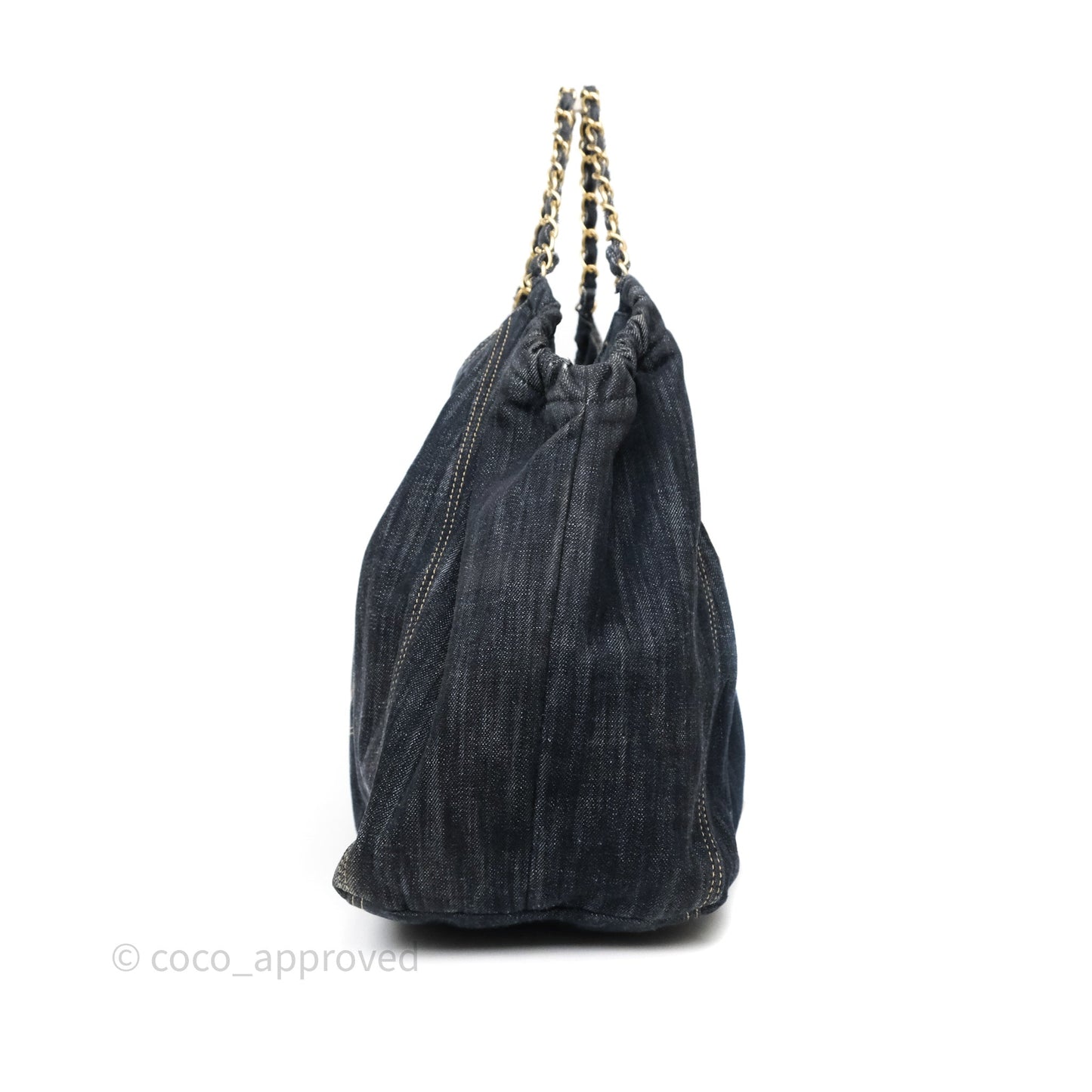 Chanel XL Coco Cabas Tote Bag Denim Gold Hardware