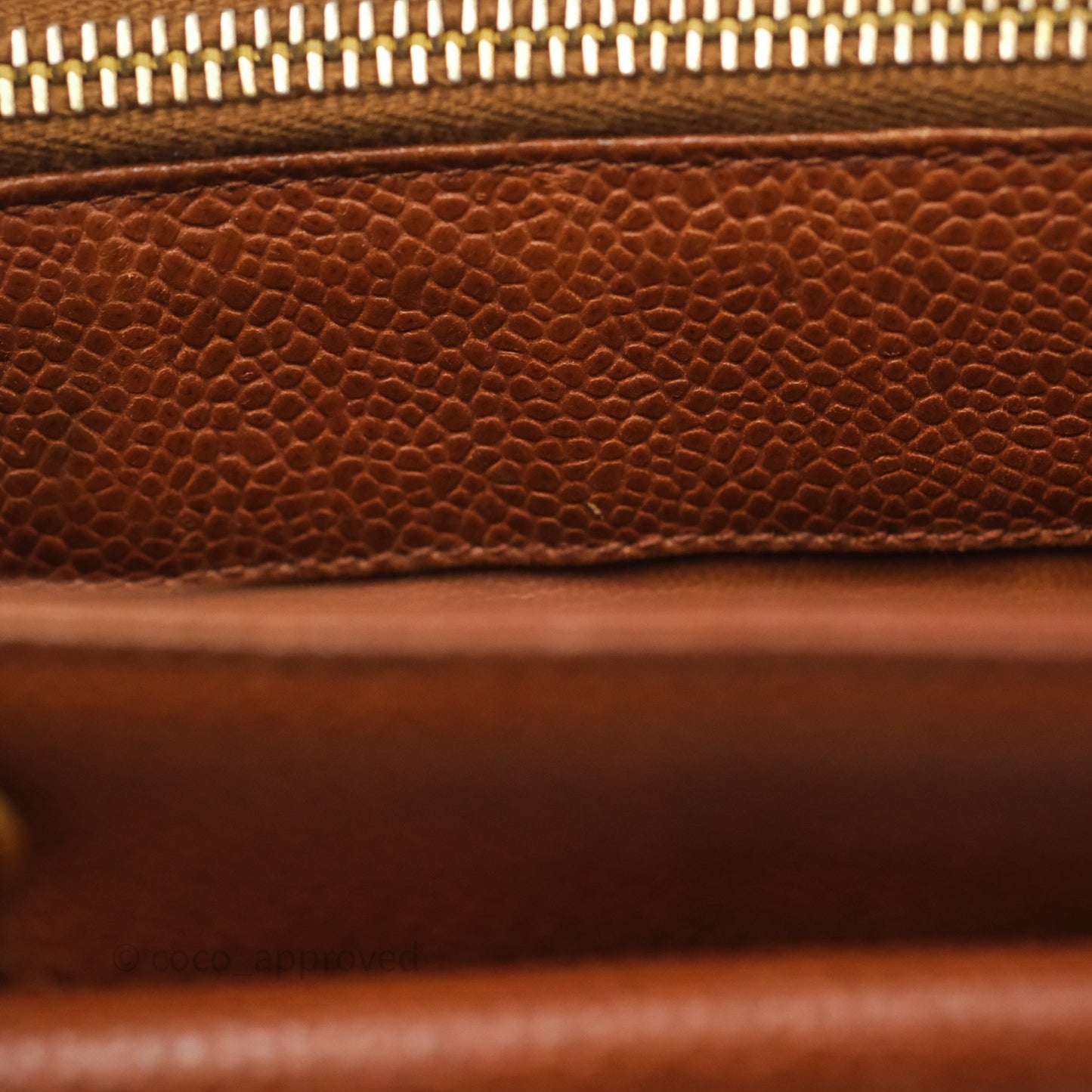 Chanel Vintage Tote Caramel Caviar 24K Gold Hardware