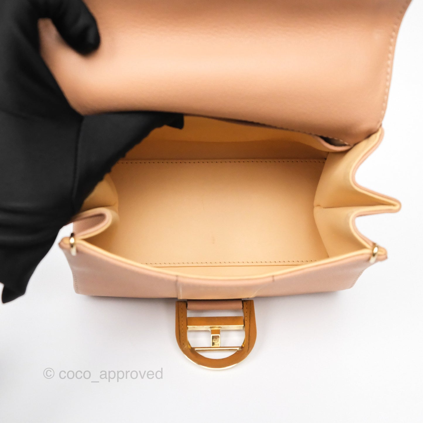 Delvaux Mini Brillant Bag Nude Grained Calfskin Gold Hardware