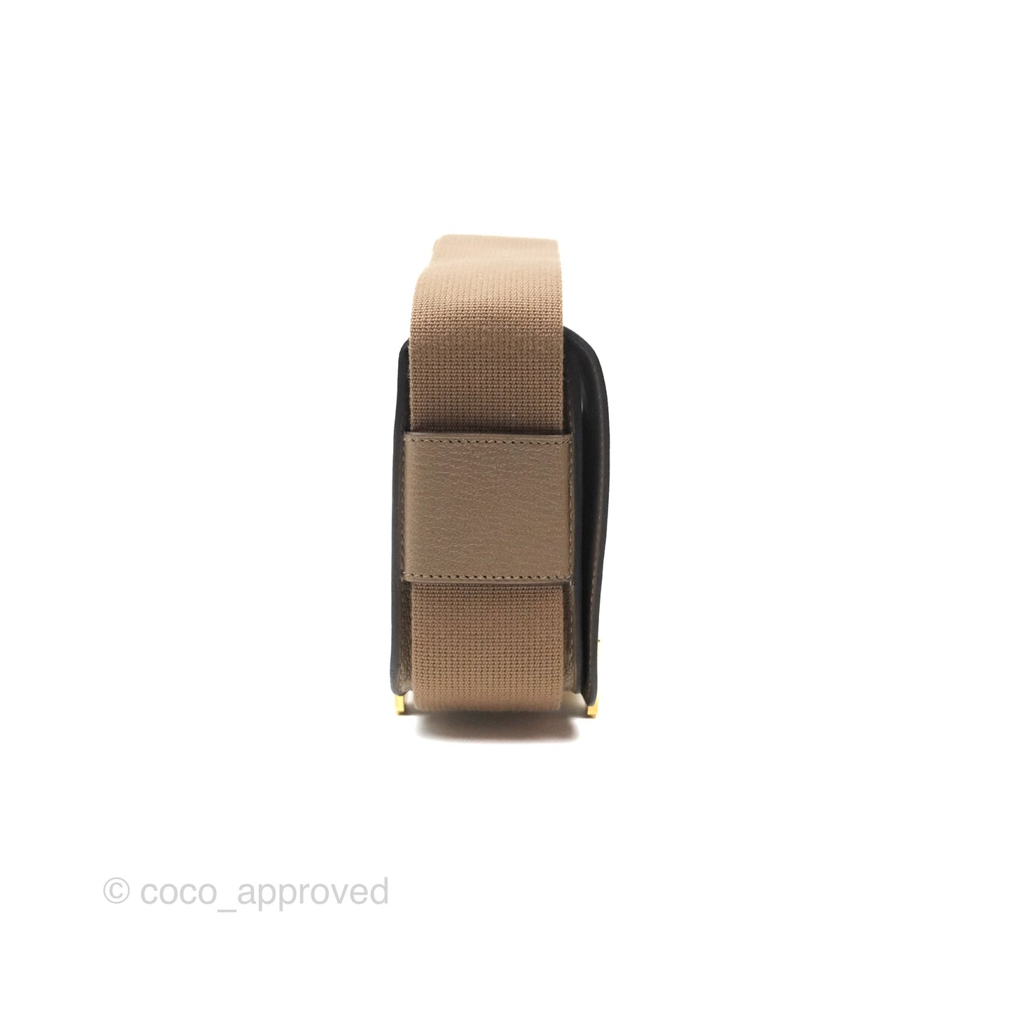 Hermès Geta Bag Etoupe Chevre Mysore Gold Hardware