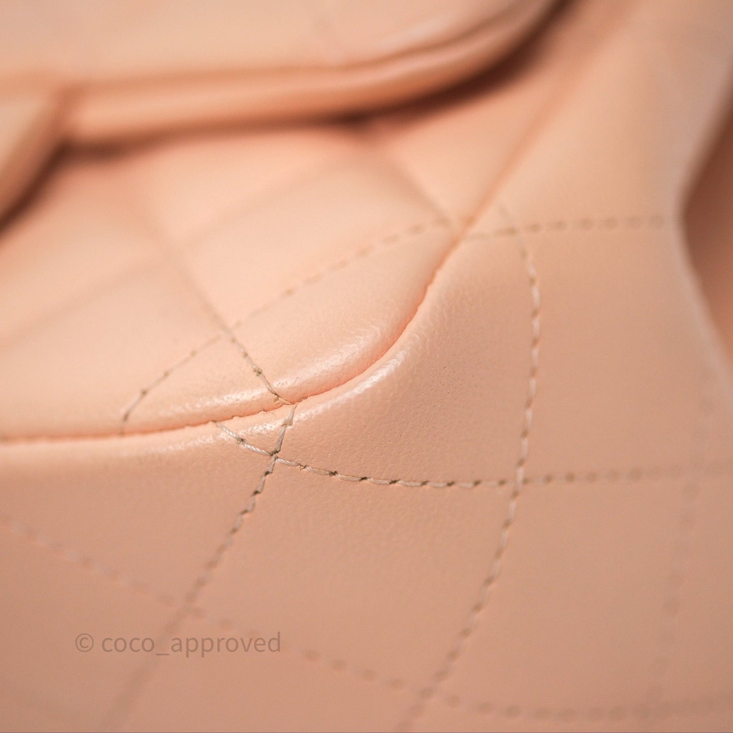 Chanel Mini Square Flap Quilted Beige Pink Lambskin Gold Hardware