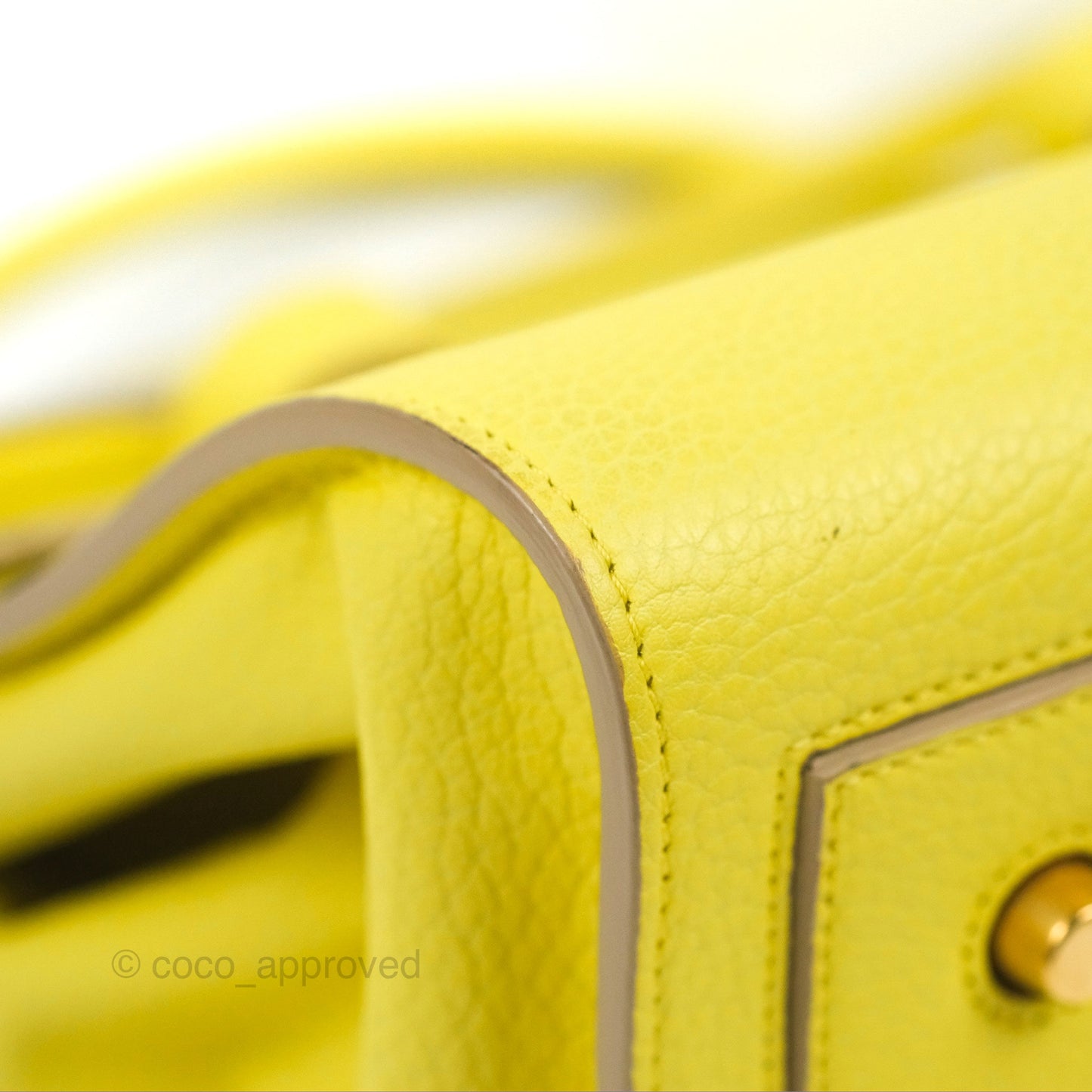 Celine Small Tie Knot Bag Yellow Grained Leather