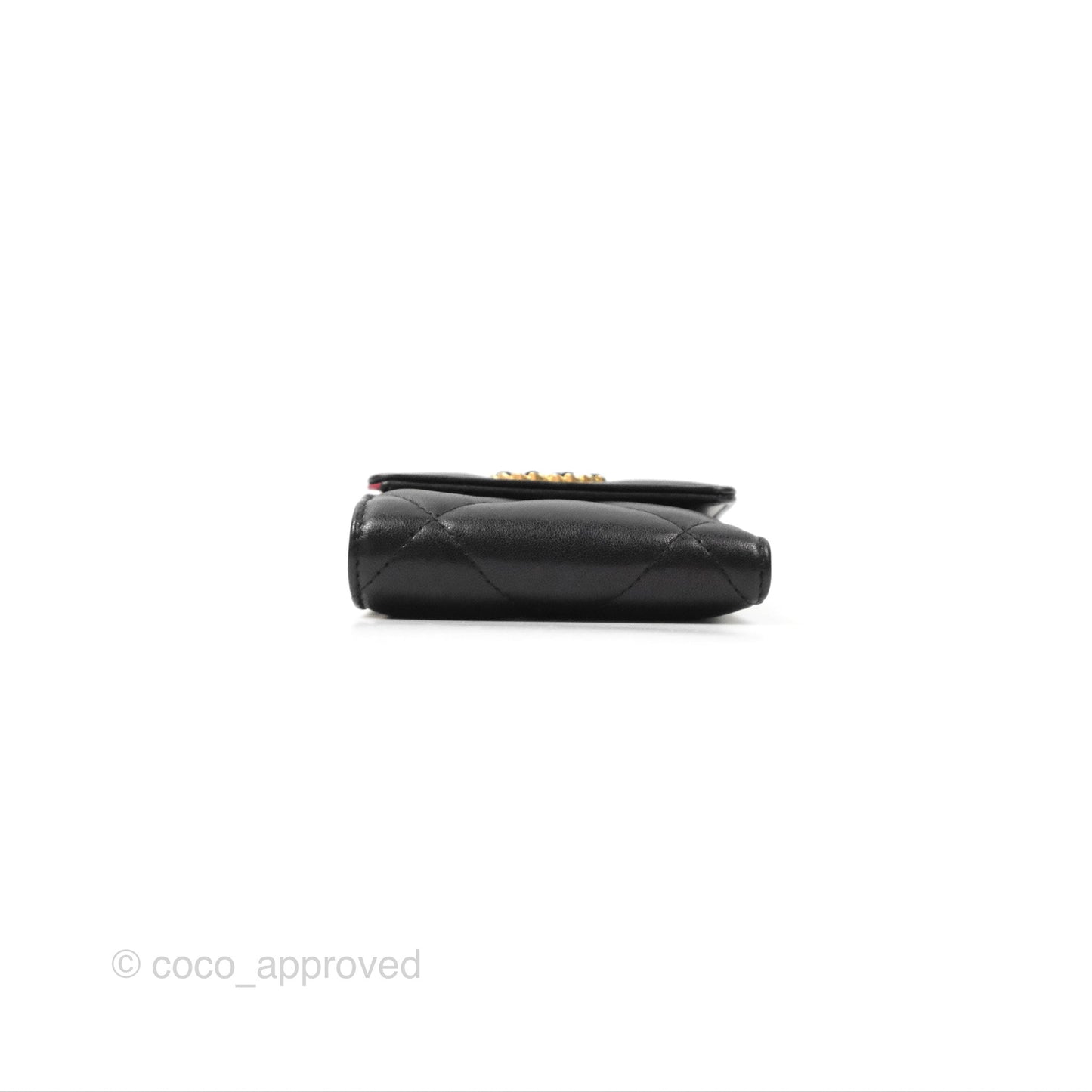 Chanel 19 Short Flap Wallet Black Lambskin