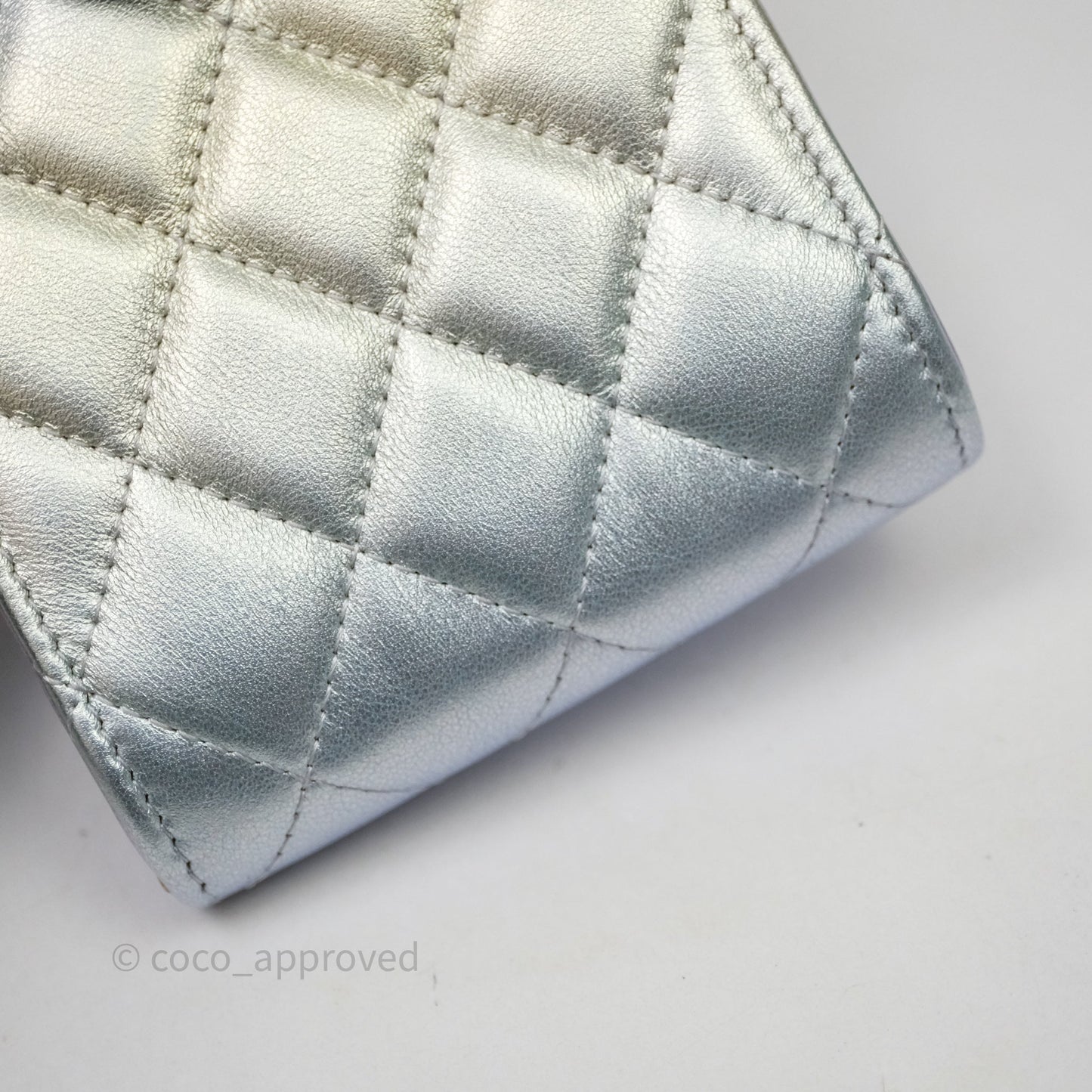 Chanel Classic Quilted Metallic Rainbow Lambskin Phone Holder Rainbow Hardware