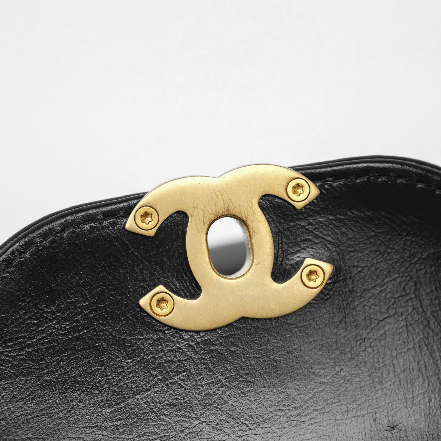 Chanel Kelly Bag Quilted Black Shiny Crumpled Calfskin Aged Gold Hardware
