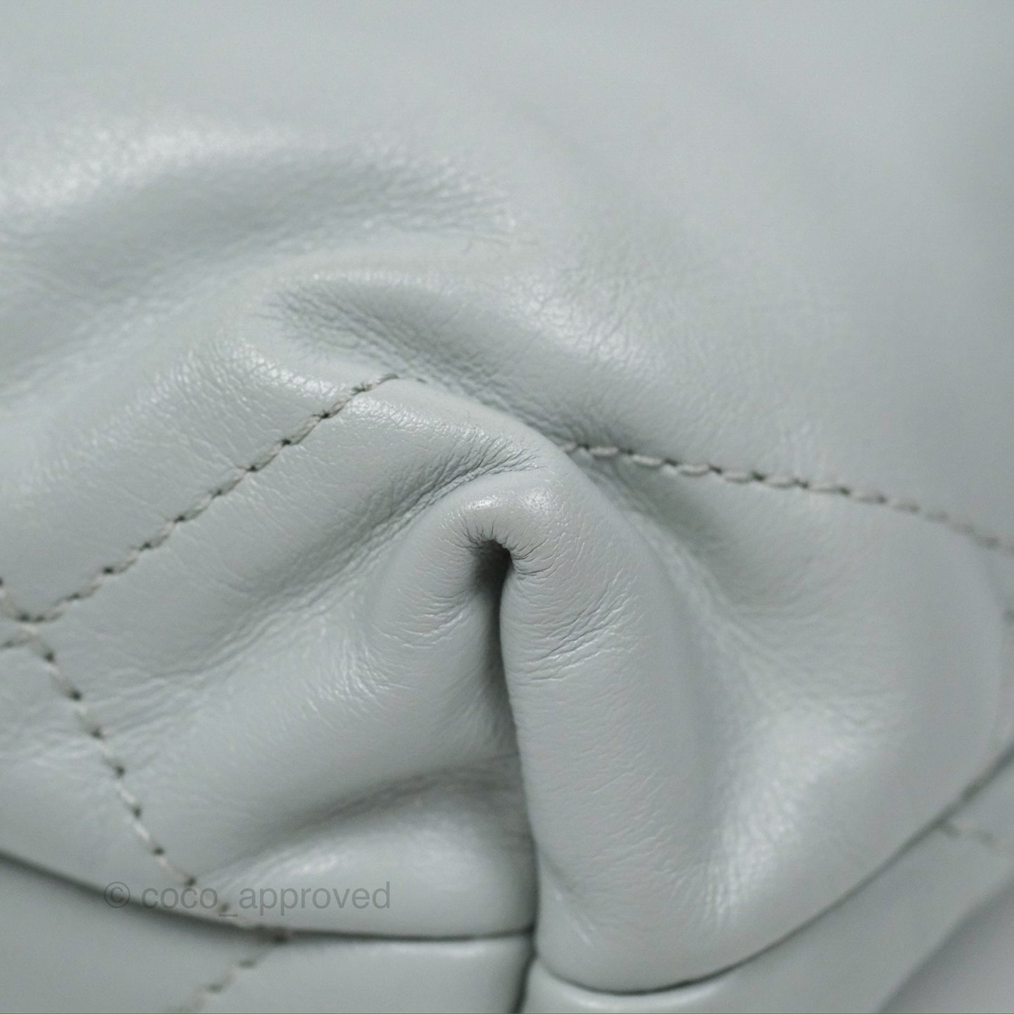 Chanel 22 Mini Bag Light Blue Grey Shiny Calfskin
