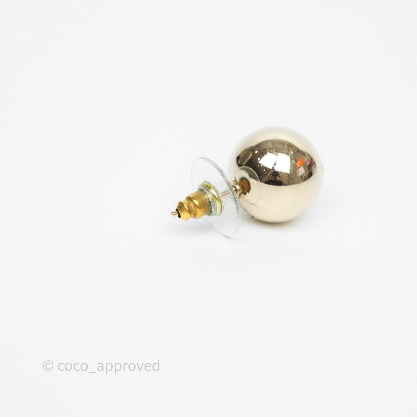 Chanel CC Sphere Earrings Gold Tone 21S