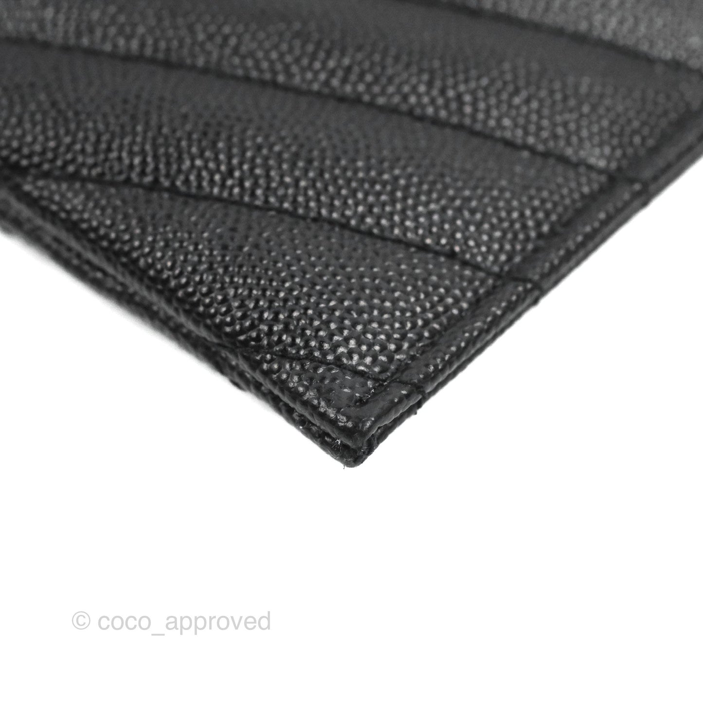 Saint Laurent Cassandre Matelasse Zipped Pouch Black Grained Leather Gold Hardware