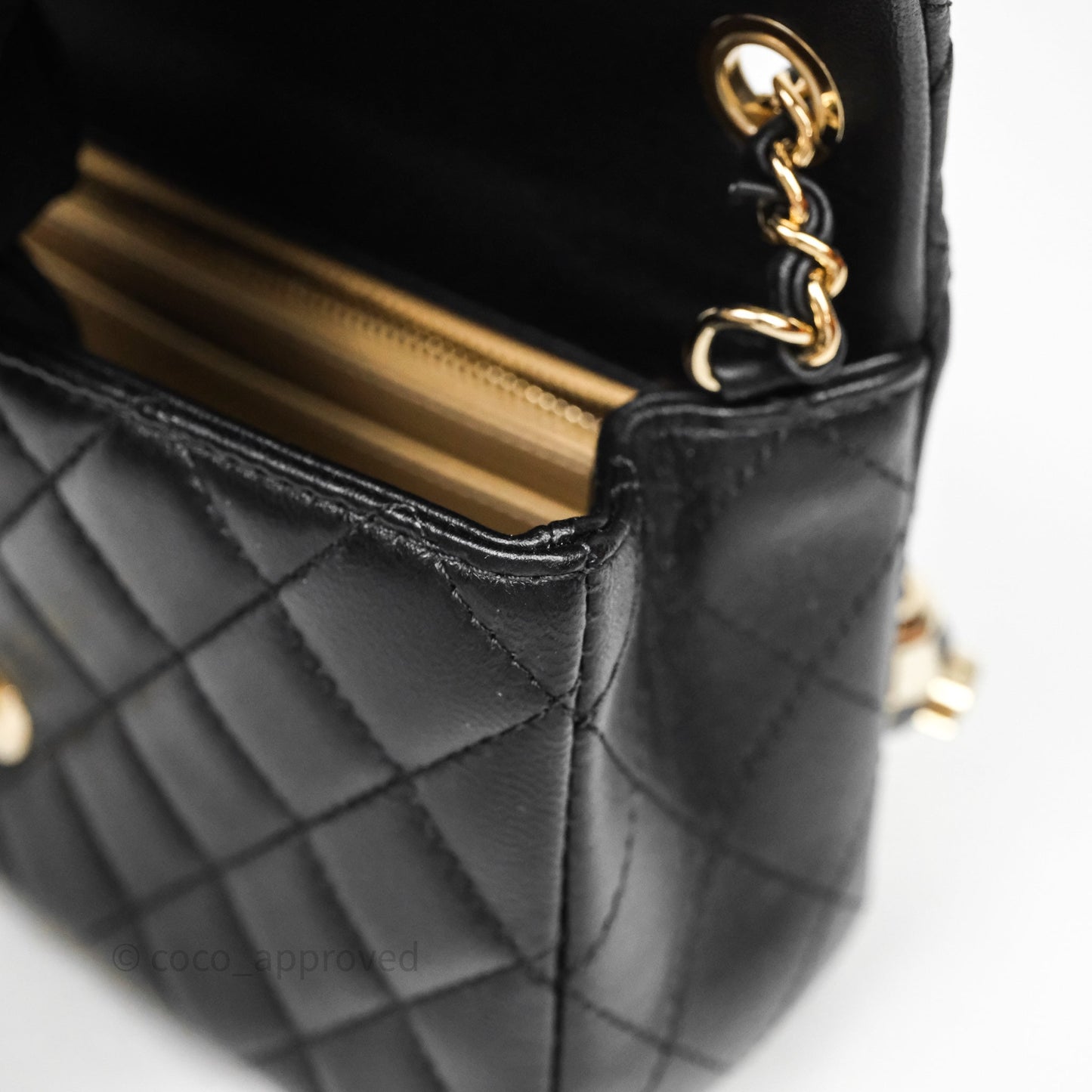 Chanel Ball Crush Mini Rectangular Black Lambskin Gold Hardware