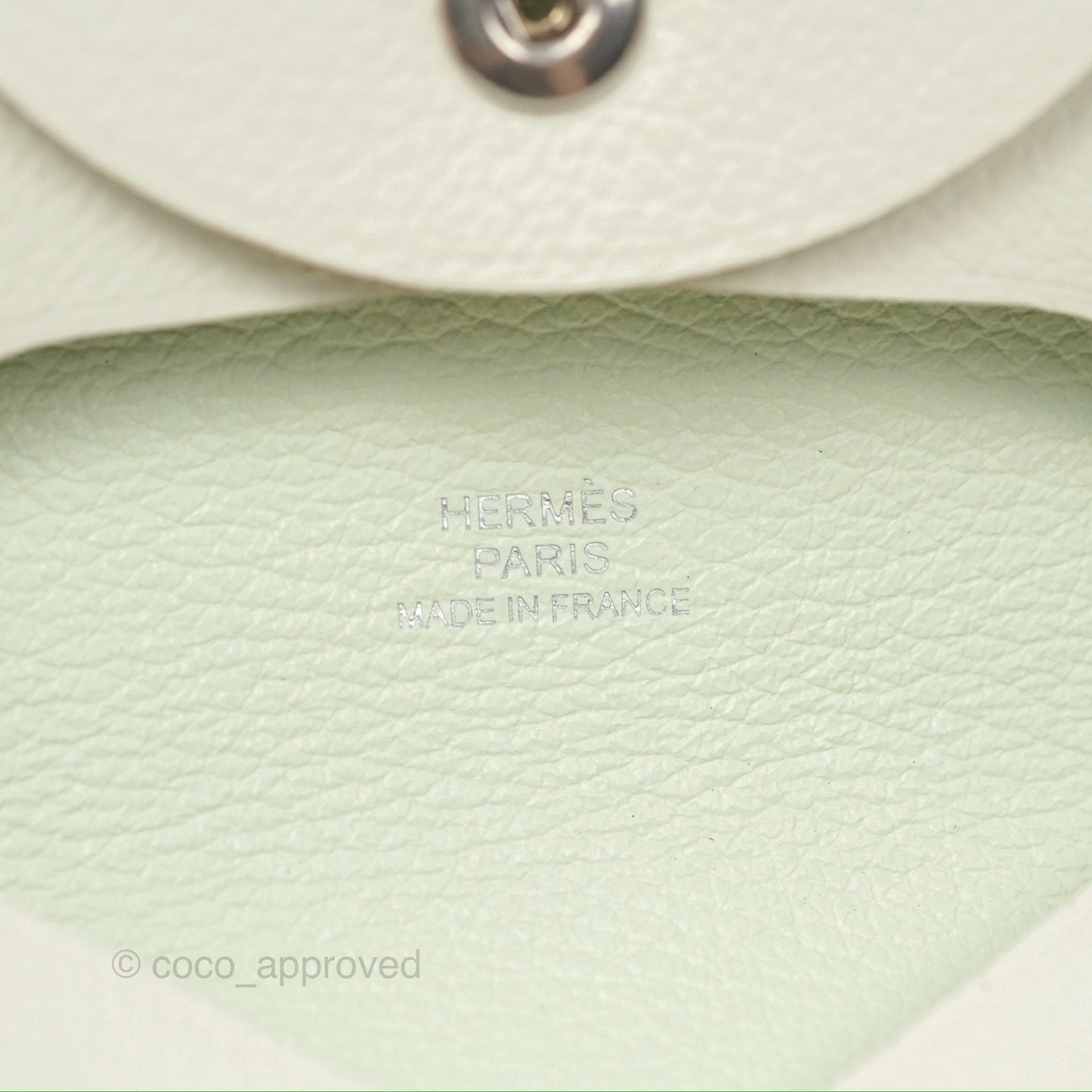 Hermès Bastia Coin Purse Mushroom Vert Fizz Evercolor