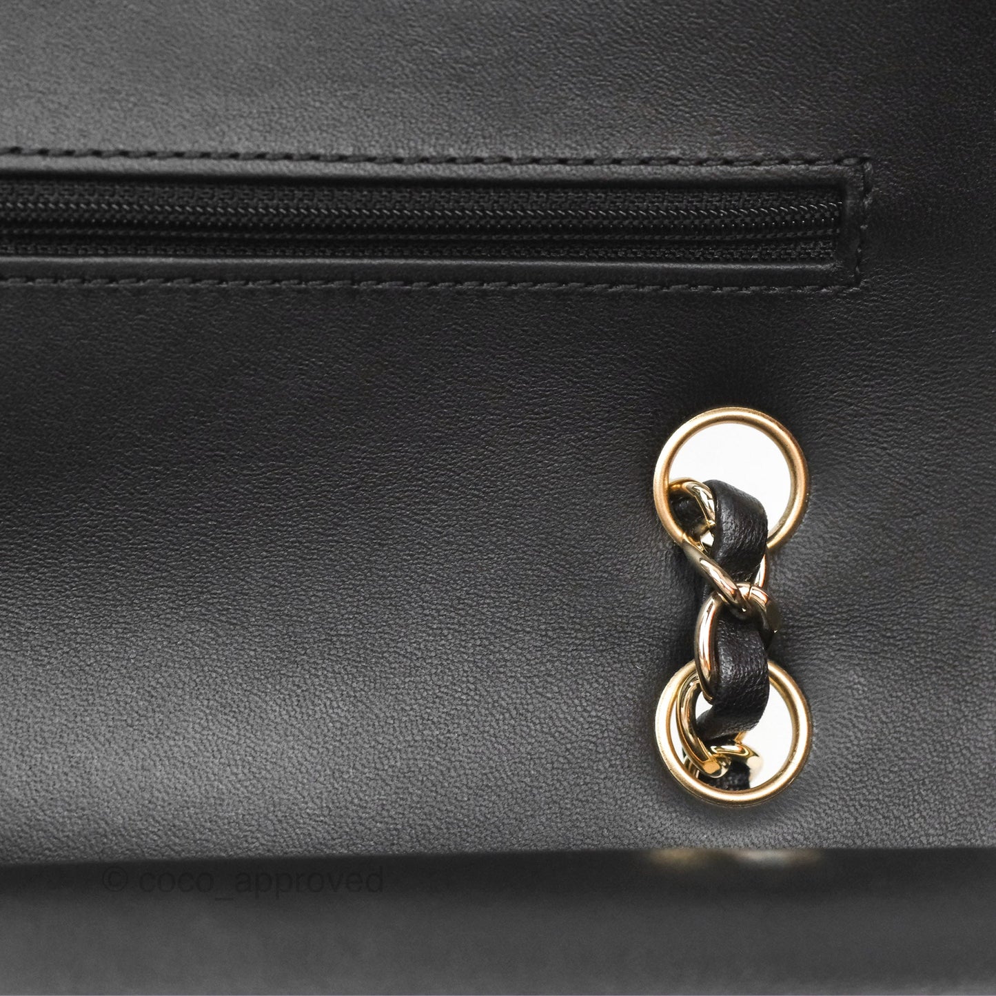 Chanel Classic M/L Medium Chevron Double Flap Black Lambskin Gold Hardware