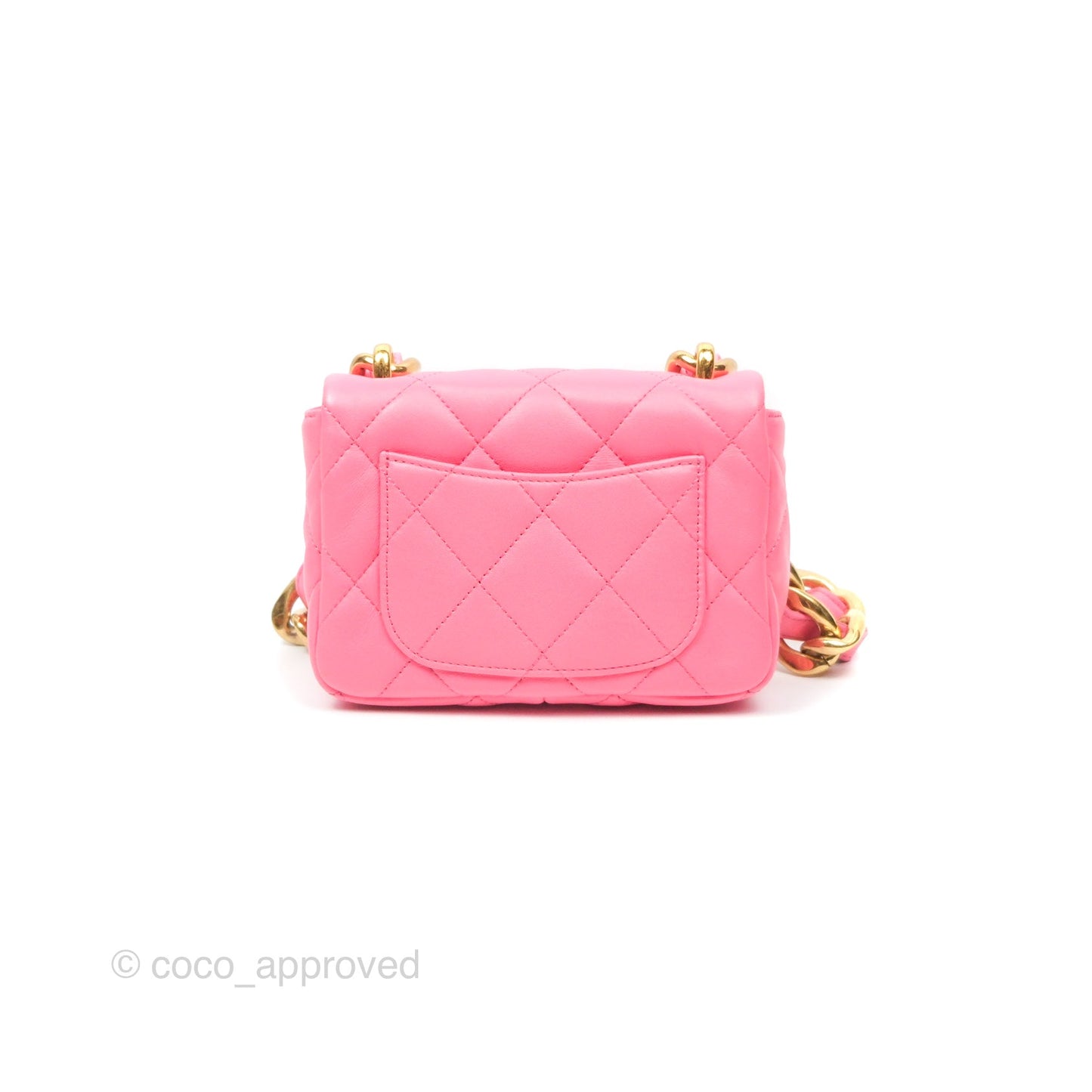 Chanel Quilted Mini CC Funky Town Flap Pink Lambskin Aged Gold Hardware