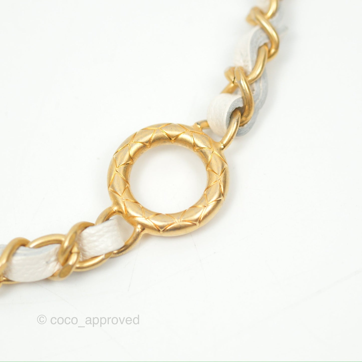 Chanel Wallet On Chain WOC Adjustable CC Chain Iridescent White Caviar Aged Gold Hardware