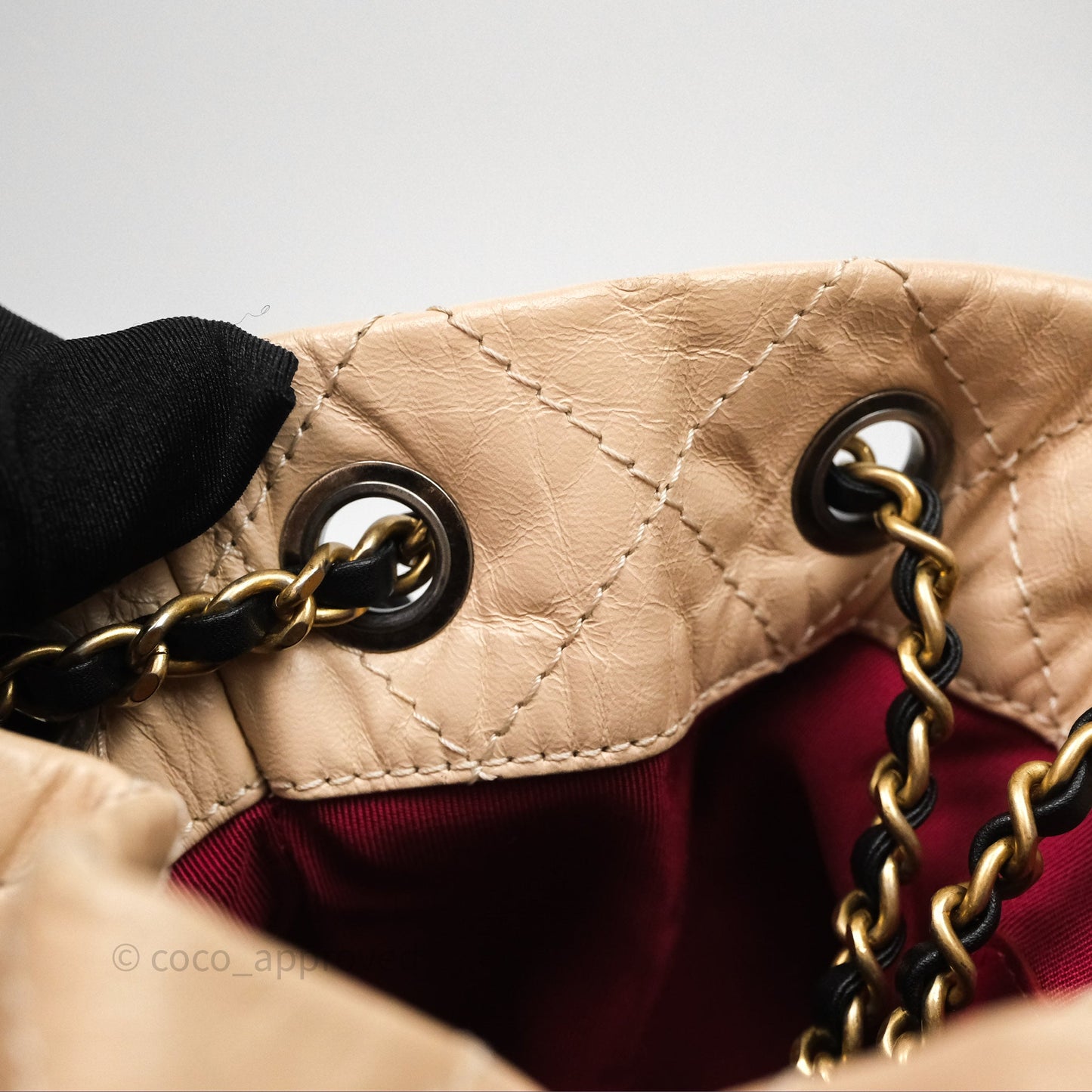 Chanel Quilted Small Gabrielle Backpack Black/Beige Aged Calfskin