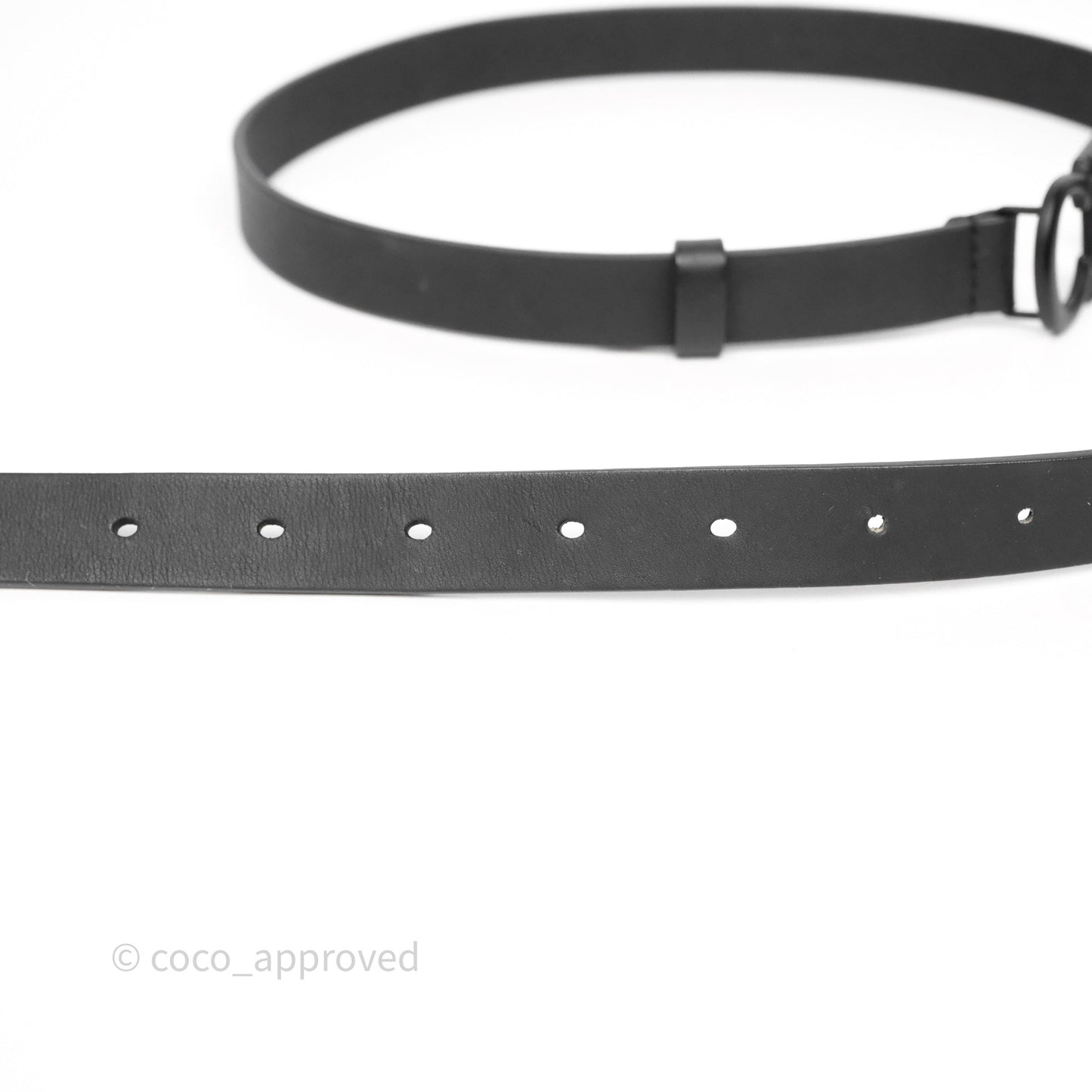 Christian Dior Saddle Belt 20mm Ultramatte So Black Calfskin Size 85