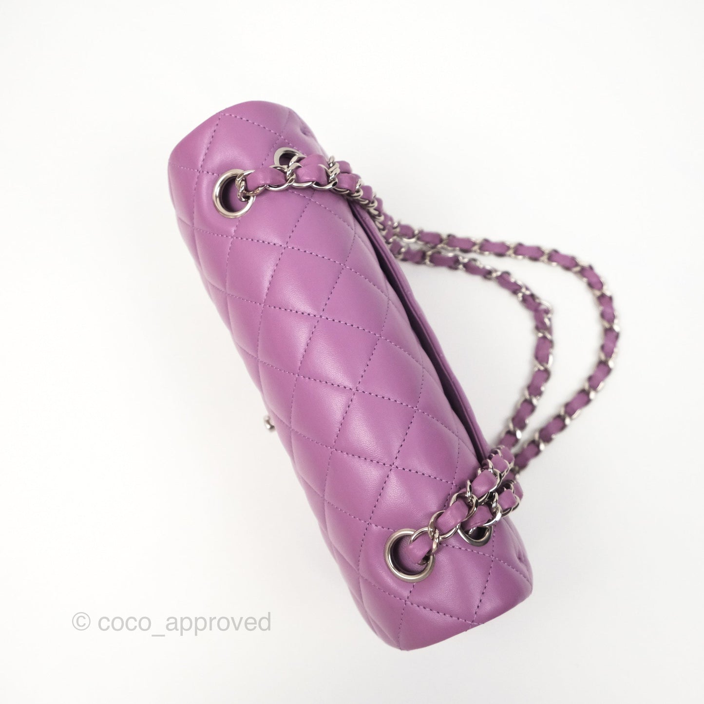 Chanel Small Classic Flap Quilted Purple Lambskin Silver Hardware