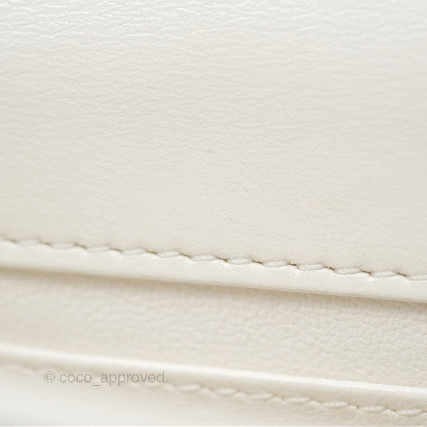 Chanel Top Handle Mini Flap Ivory White Lambskin Gold Hardware