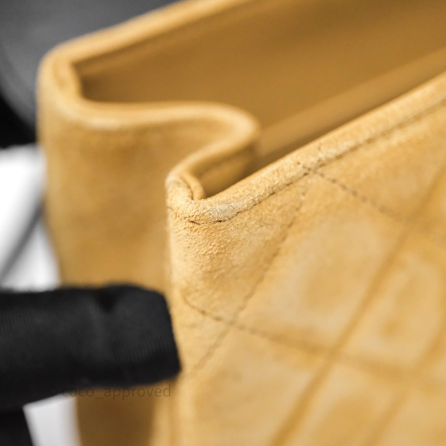 Chanel Mini Flap Bag Camel Suede/ Black Lambskin Gold Hardware